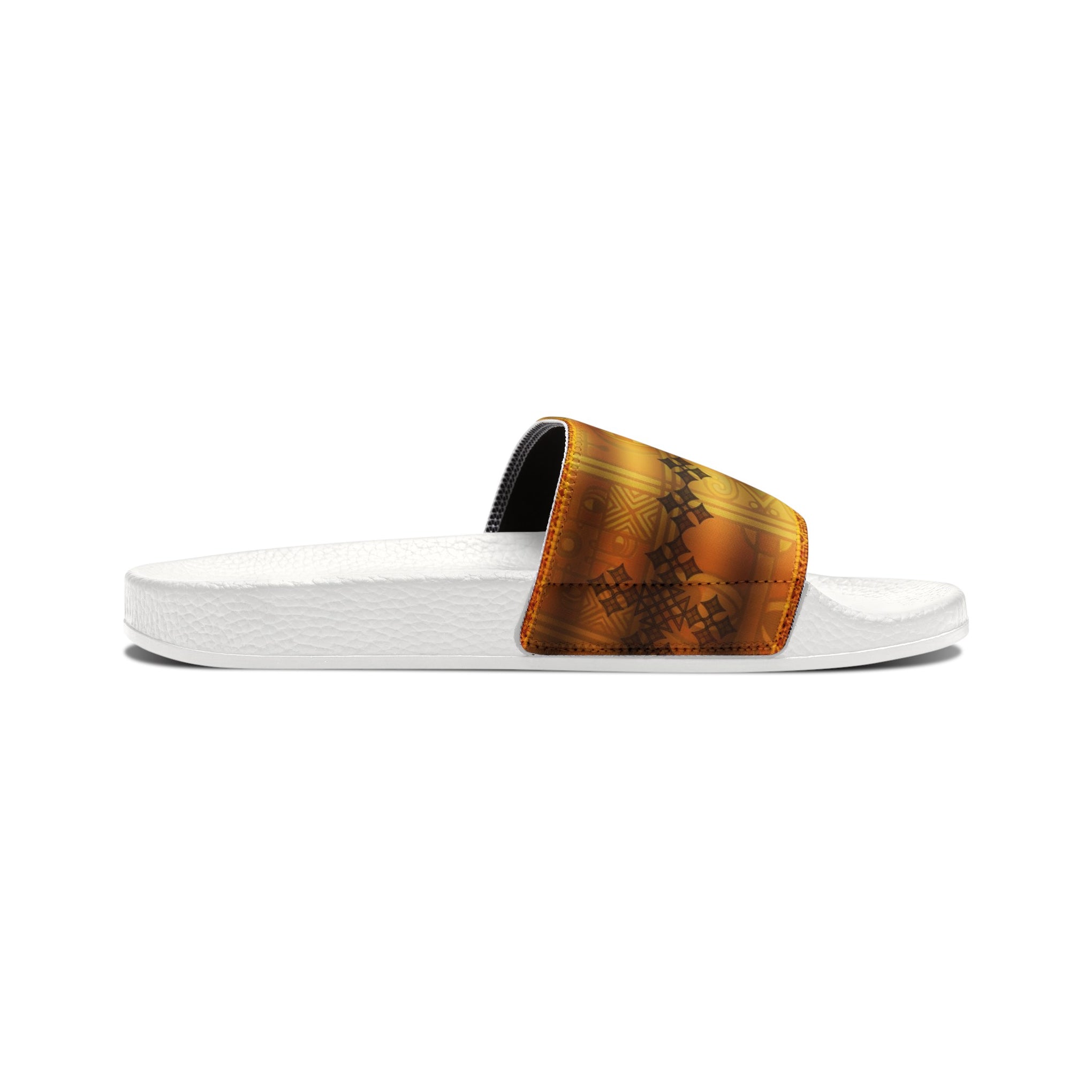 Walk in Style: The Ethiopian Tapestry Slides Men's PU Slide Sandals