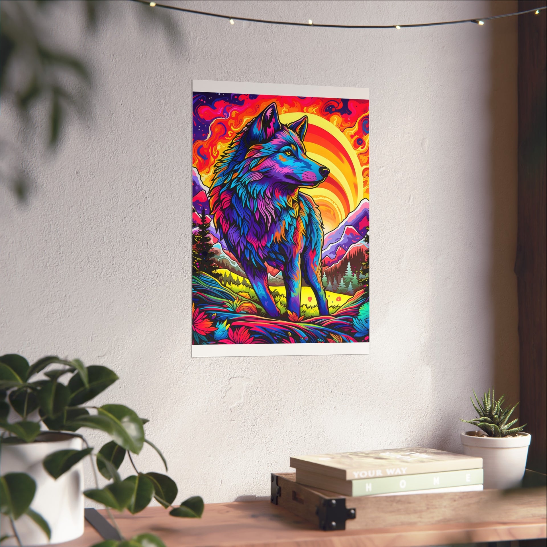 Embrace the Wild: Vintage Wolf Psychedelia Matte Posters