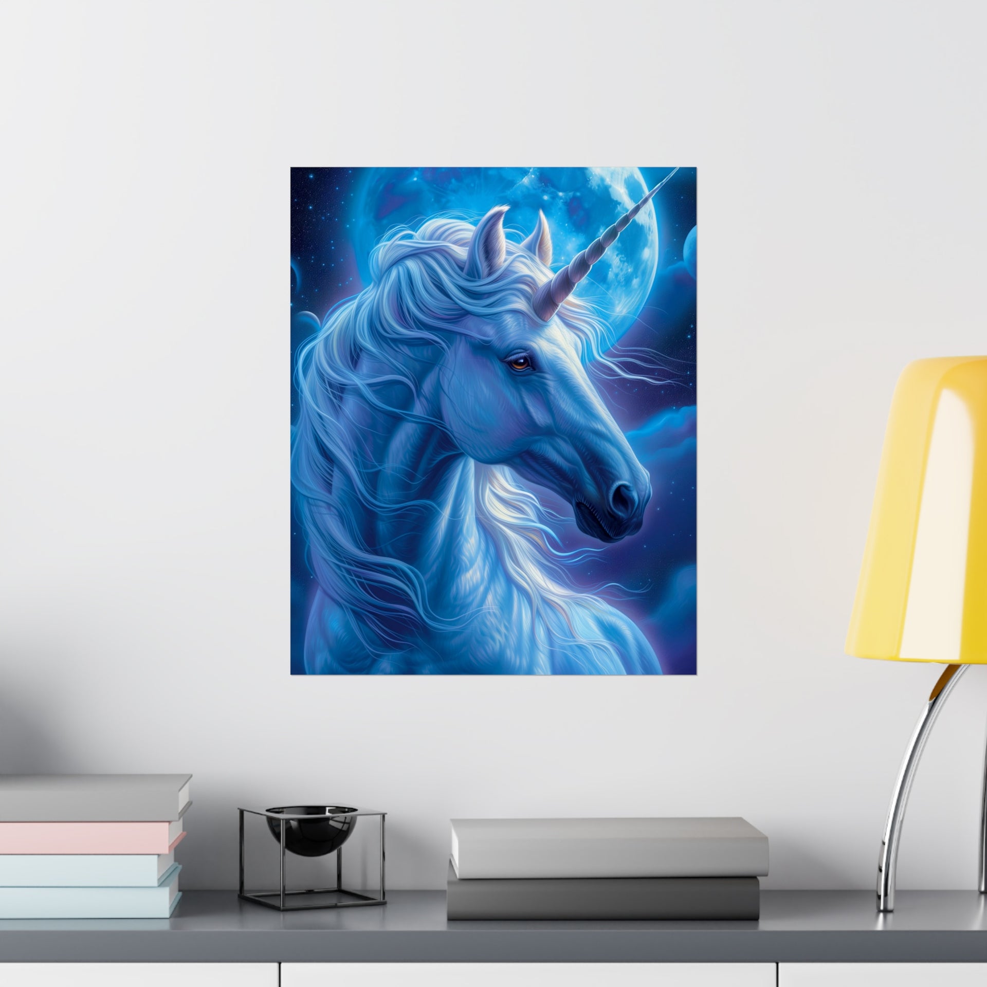 Supernatural Unicorn: Mystical Moonlight Matte Vertical Poster