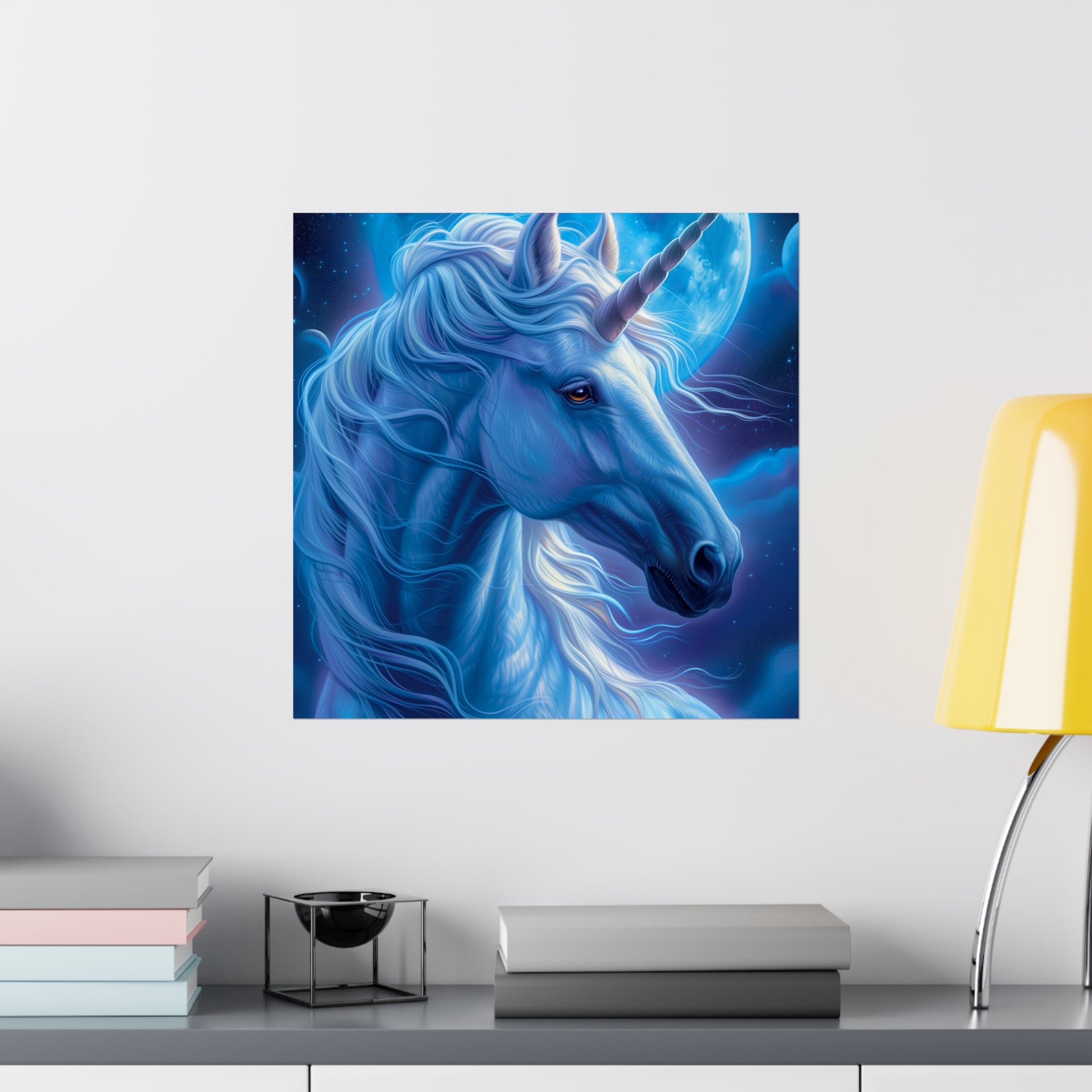 Supernatural Unicorn: Mystical Moonlight Matte Vertical Poster