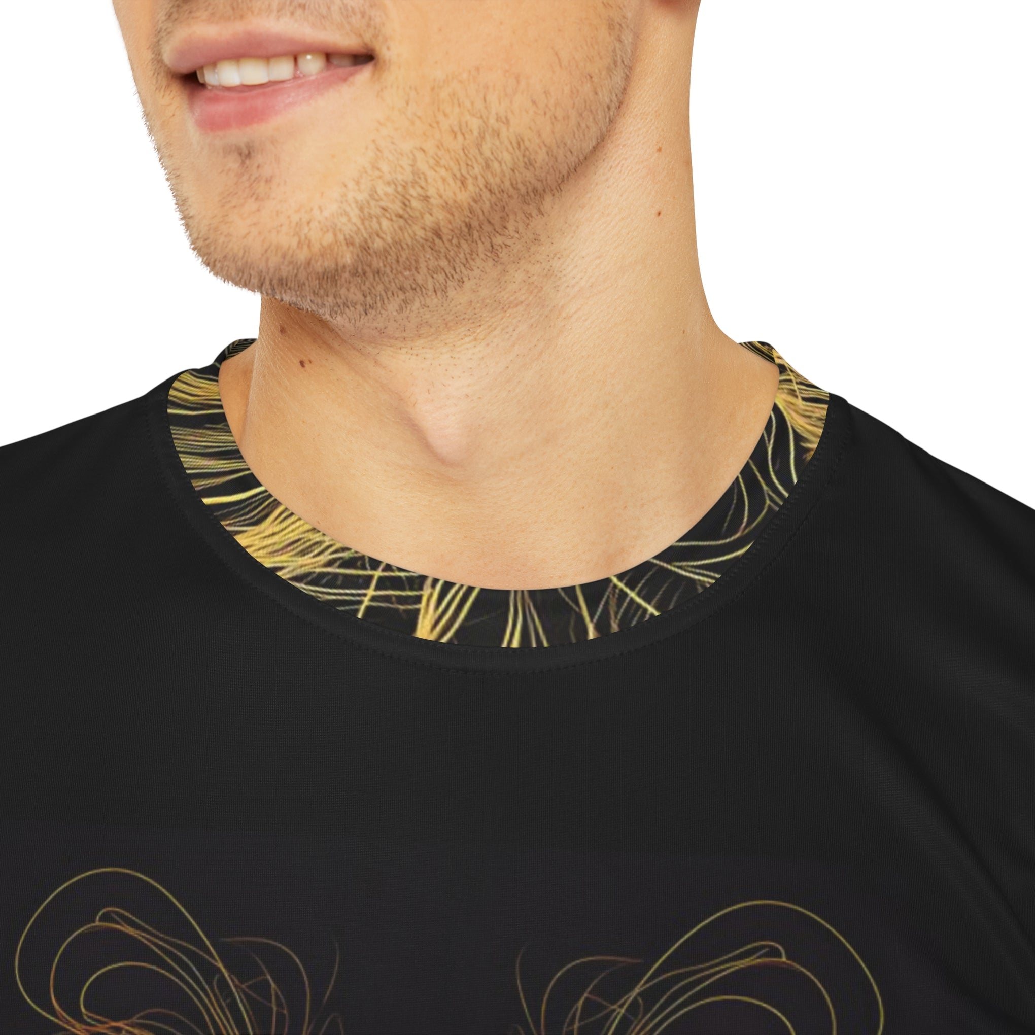 Uncage Your Inner Fashion Rebel: Unleash the Abstract Doodle in This Bold Tee | Men's Polyester Tee (AOP)