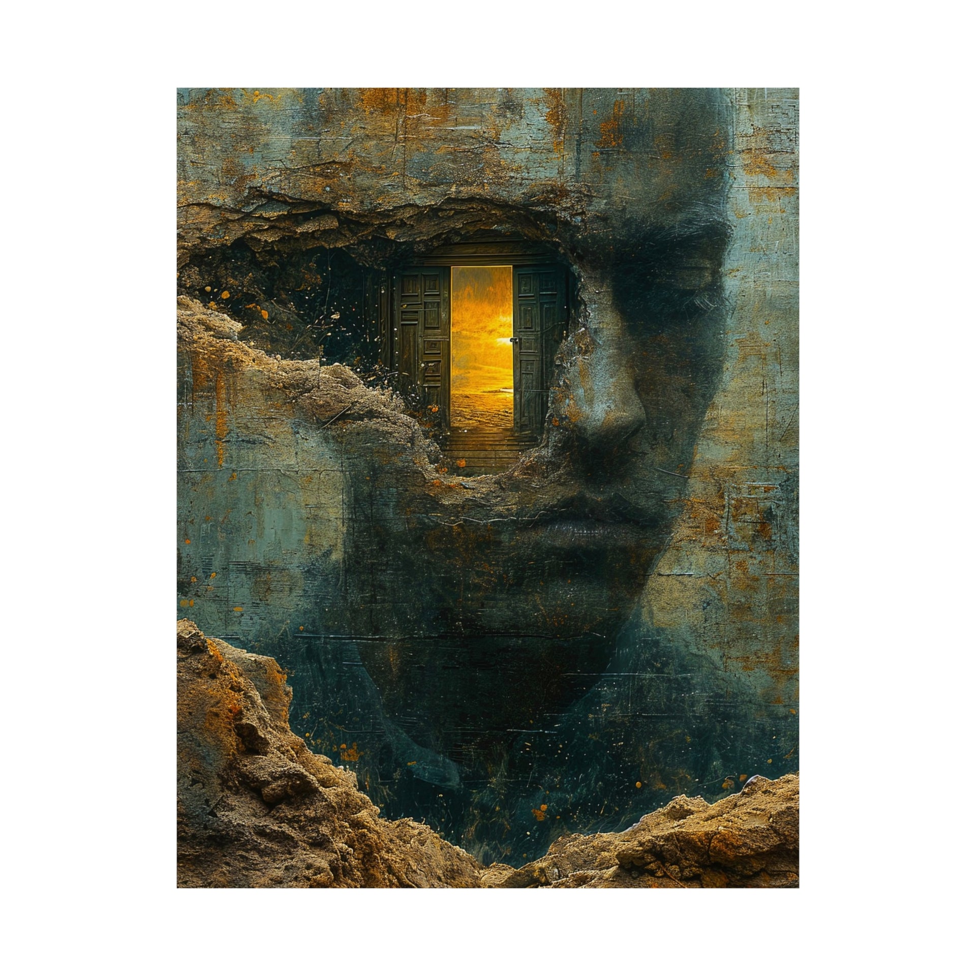 Portal to the Mind: Surrealistic Matte Vertical Poster