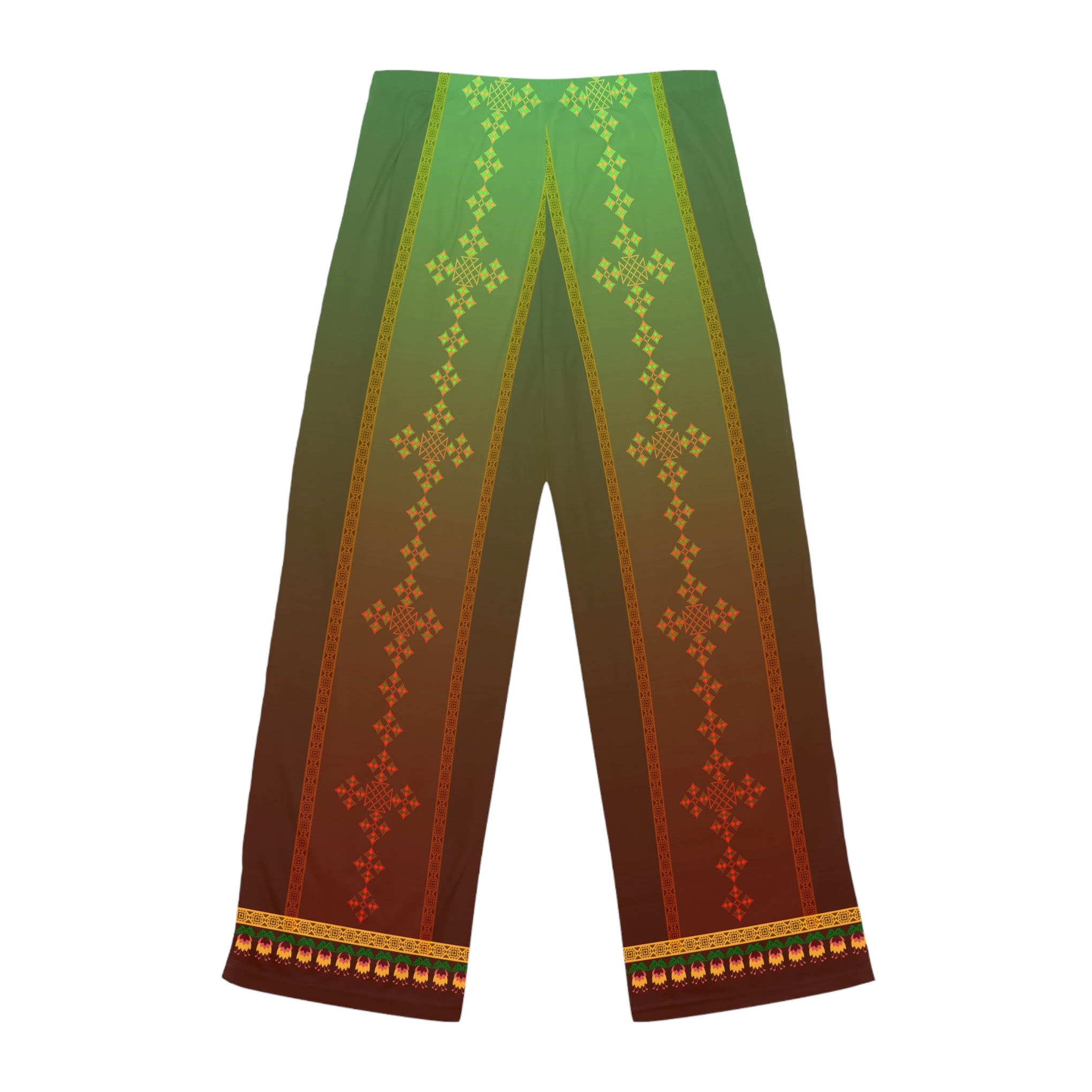 Ethiopian Crosses Elegance: Women's Pajama Pants (AOP)