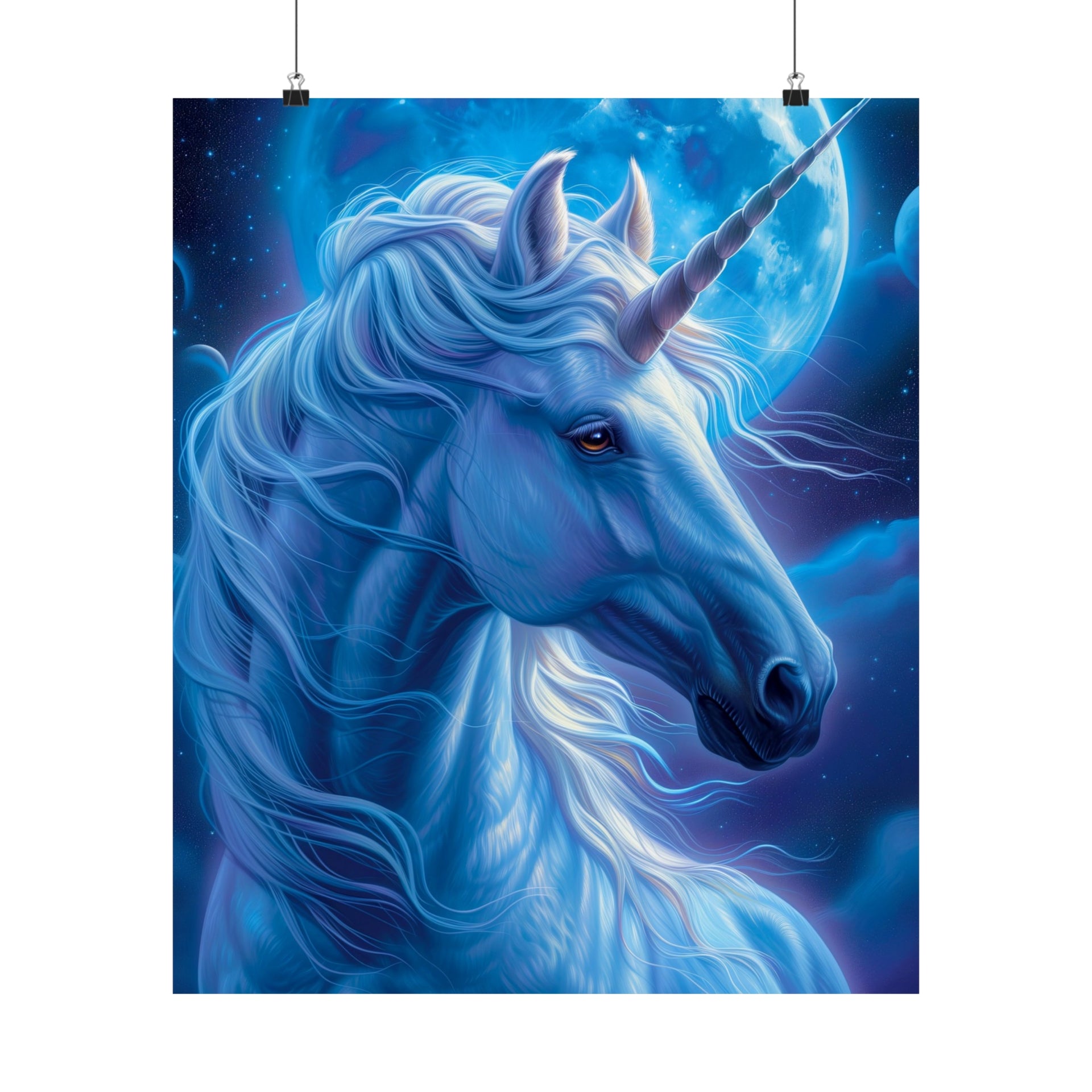 Supernatural Unicorn: Mystical Moonlight Matte Vertical Poster