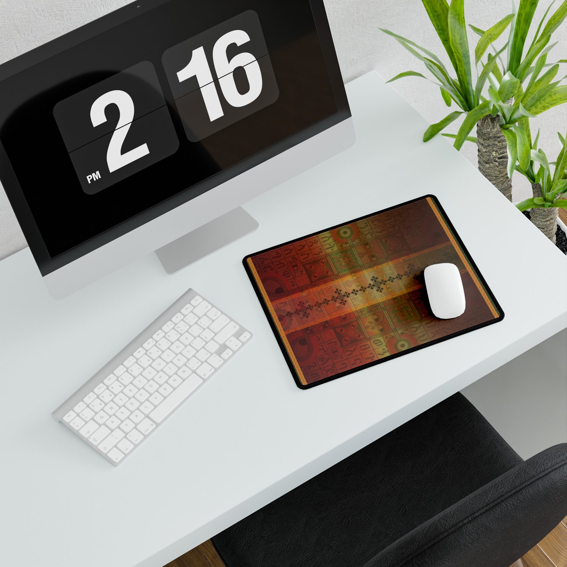 Energize Your Workspace: The Ethiopian Tapestry Desk Mat