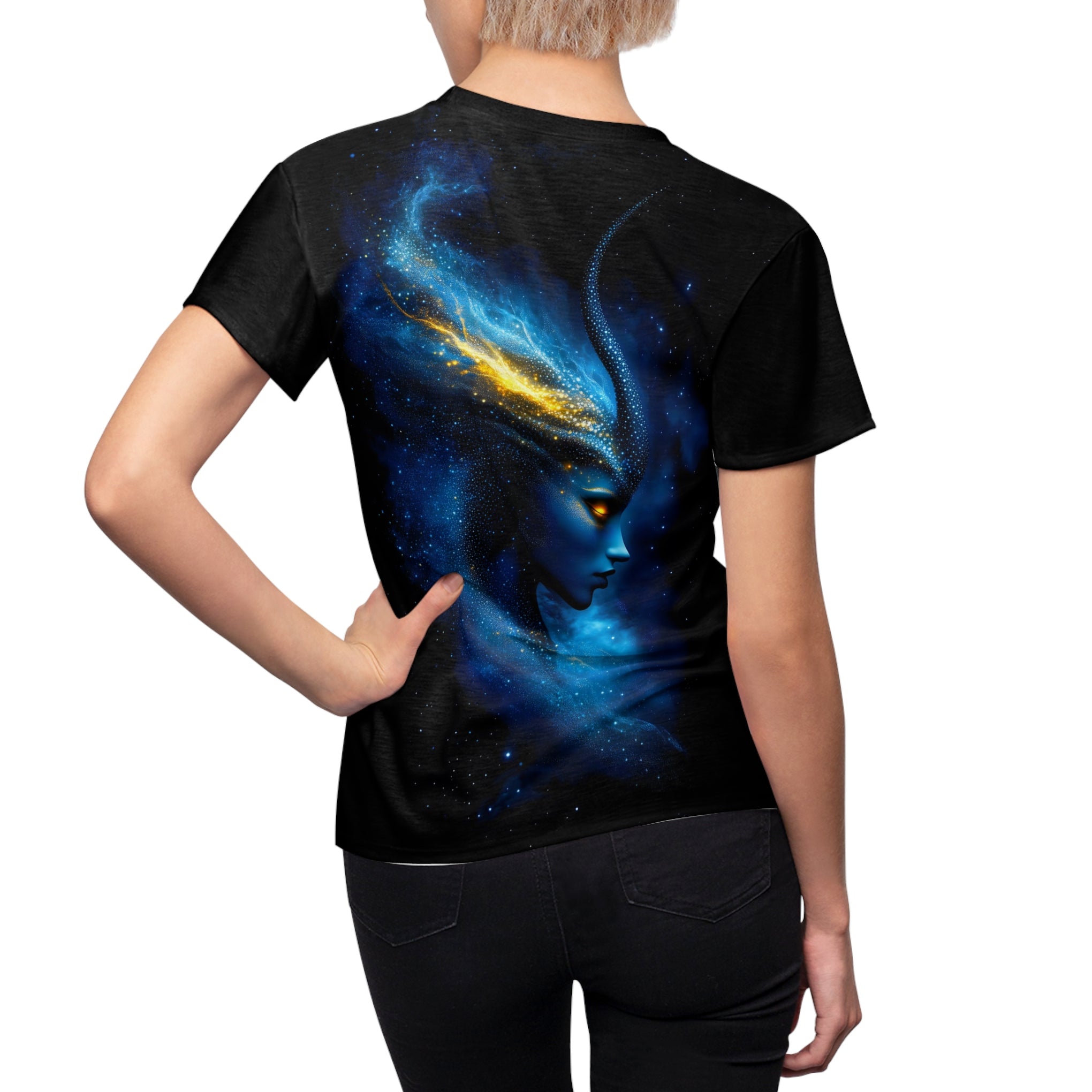 Celestial Goddess Women's Cut & Sew Tee - Embrace Your Cosmic Spirit