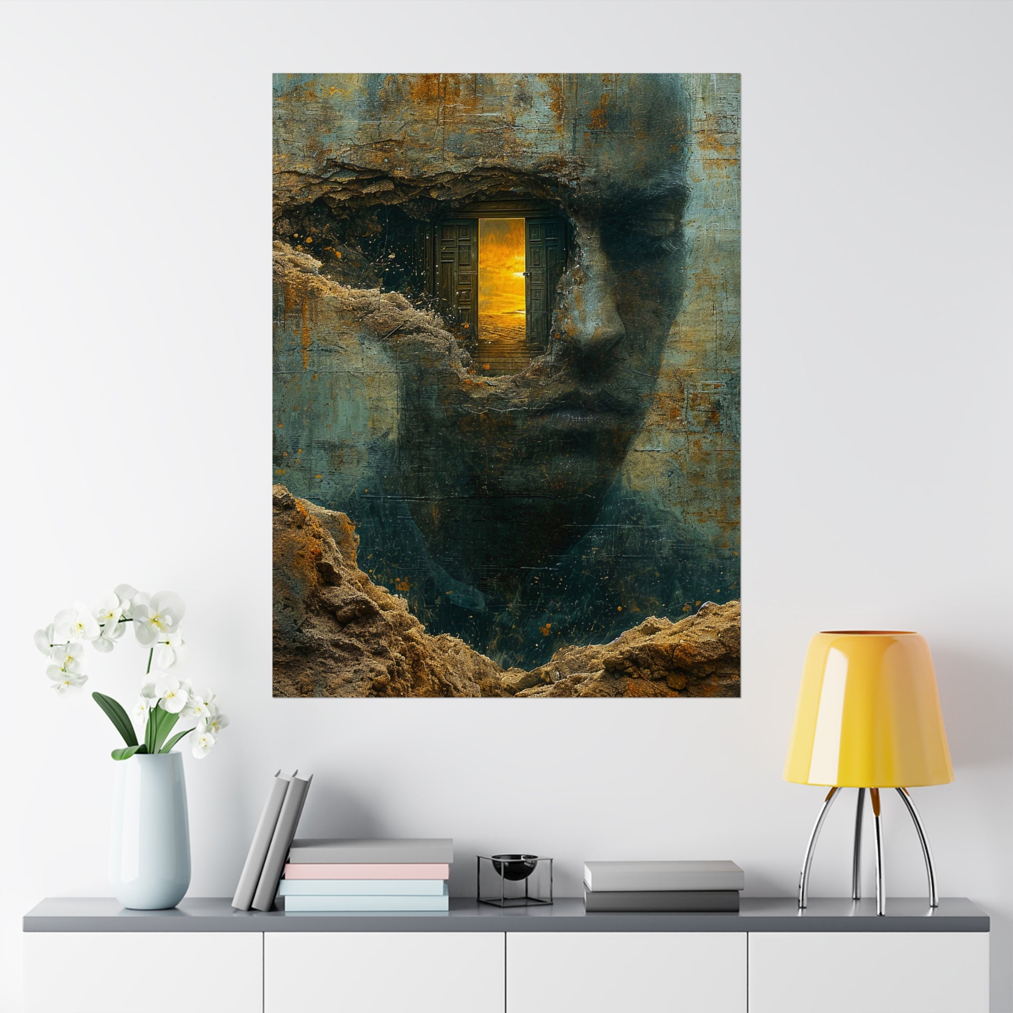 Portal to the Mind: Surrealistic Matte Vertical Poster