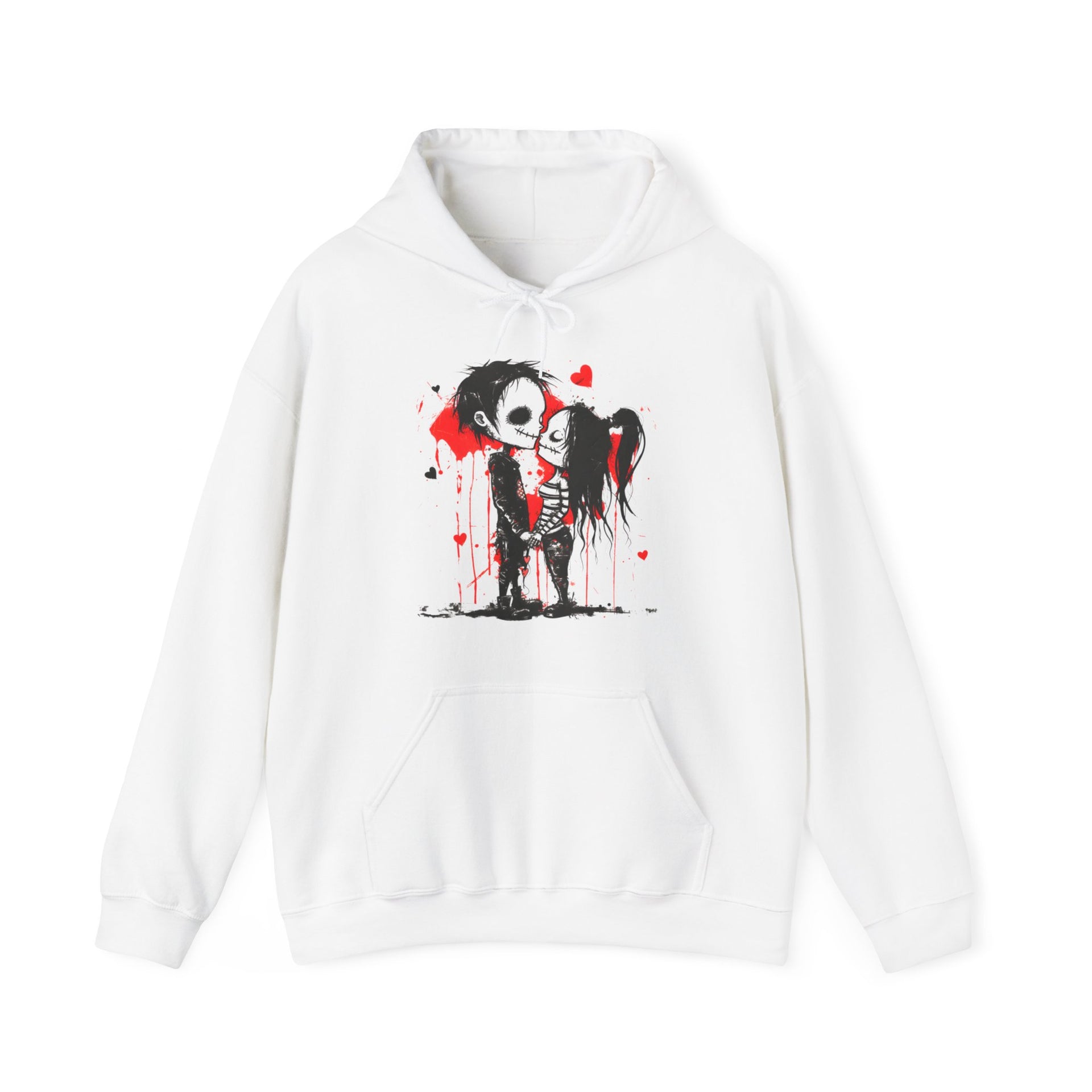 Unleash Your Inner Rebel: Love Bites Back in This Punk Valentine's Hoodie | Unisex Heavy Blend™ Hooded Sweatshirt