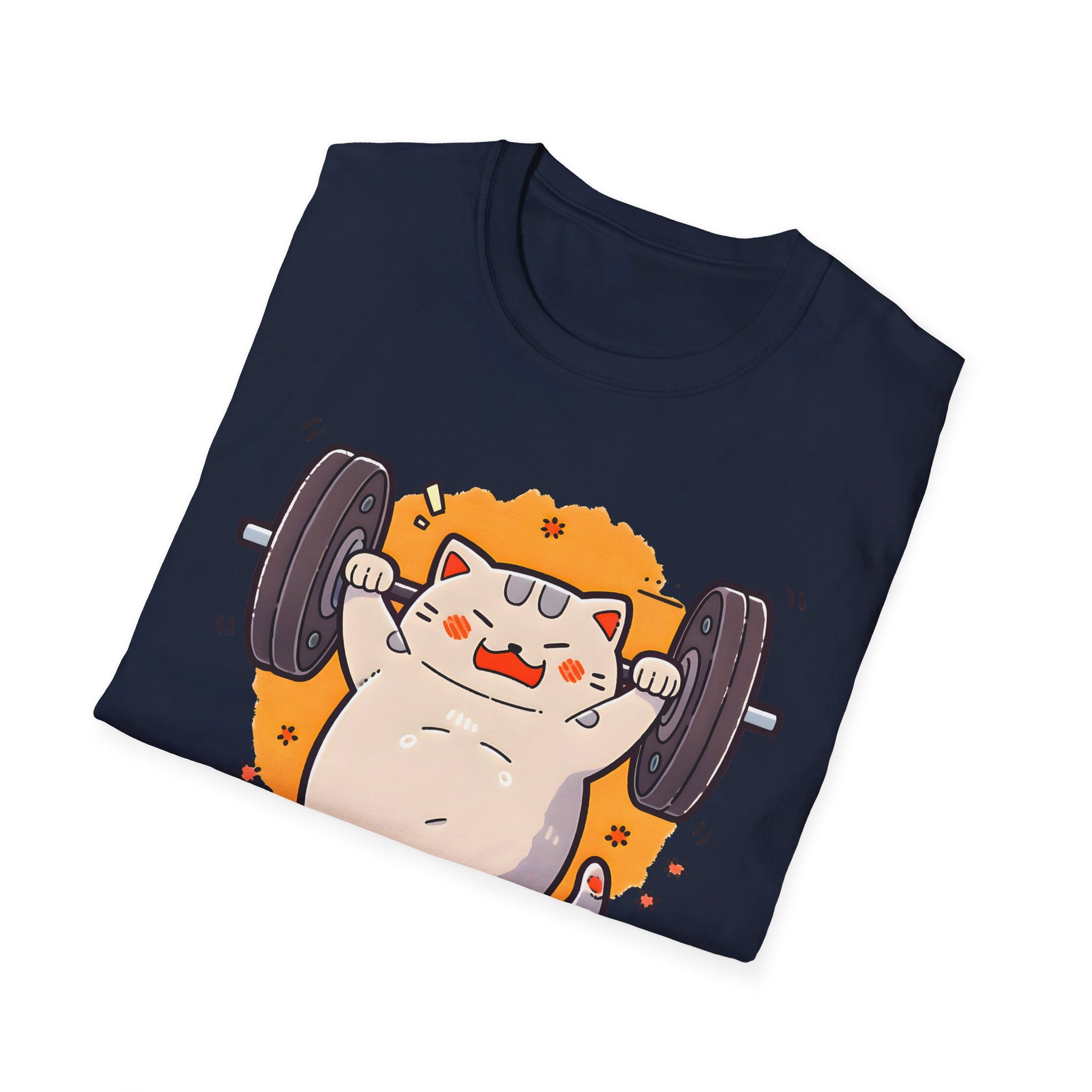 Purrfectly Strong: Weightlifting Cat Tee - Unleash Your Inner Meowcle Unisex Softstyle T-Shirt