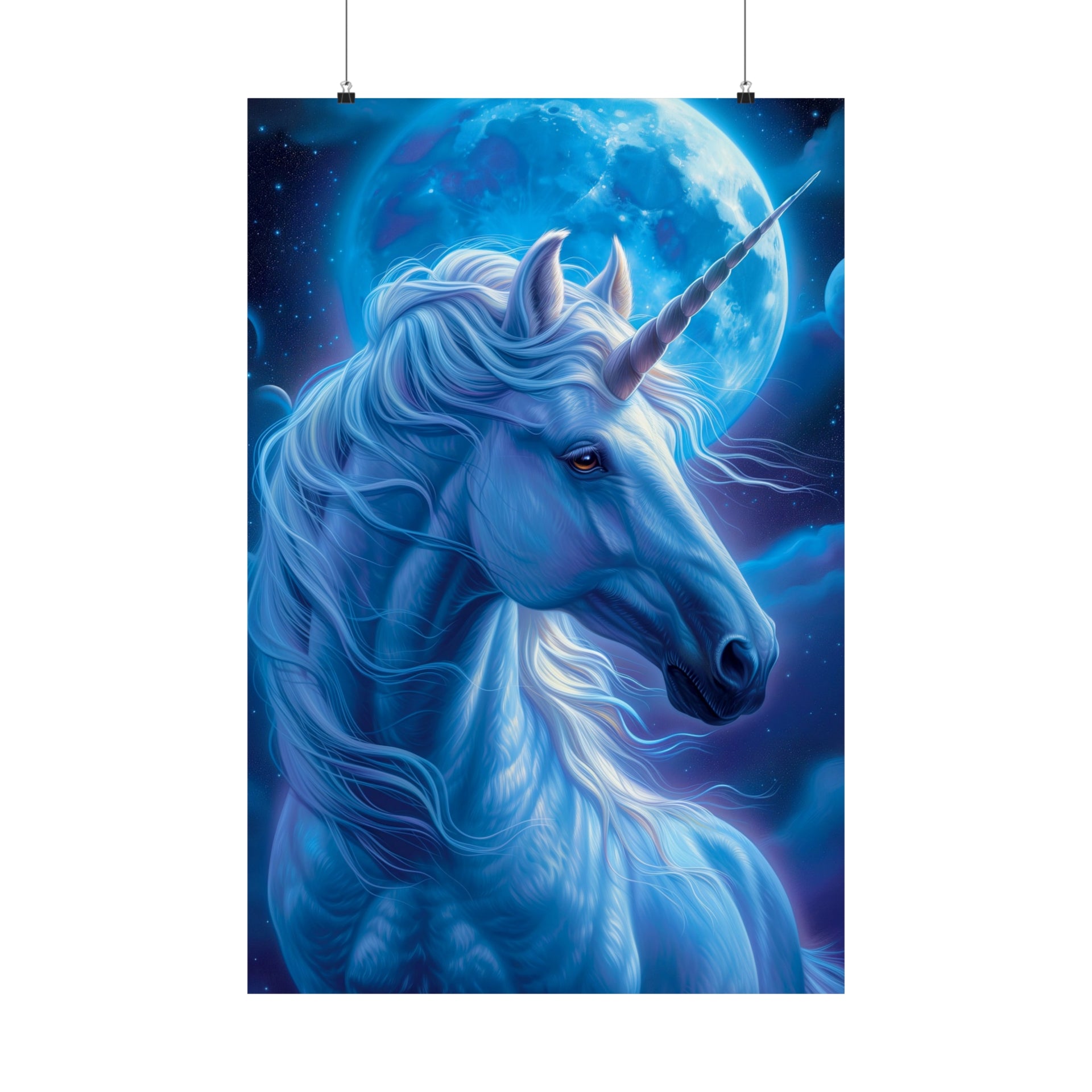 Supernatural Unicorn: Mystical Moonlight Matte Vertical Poster