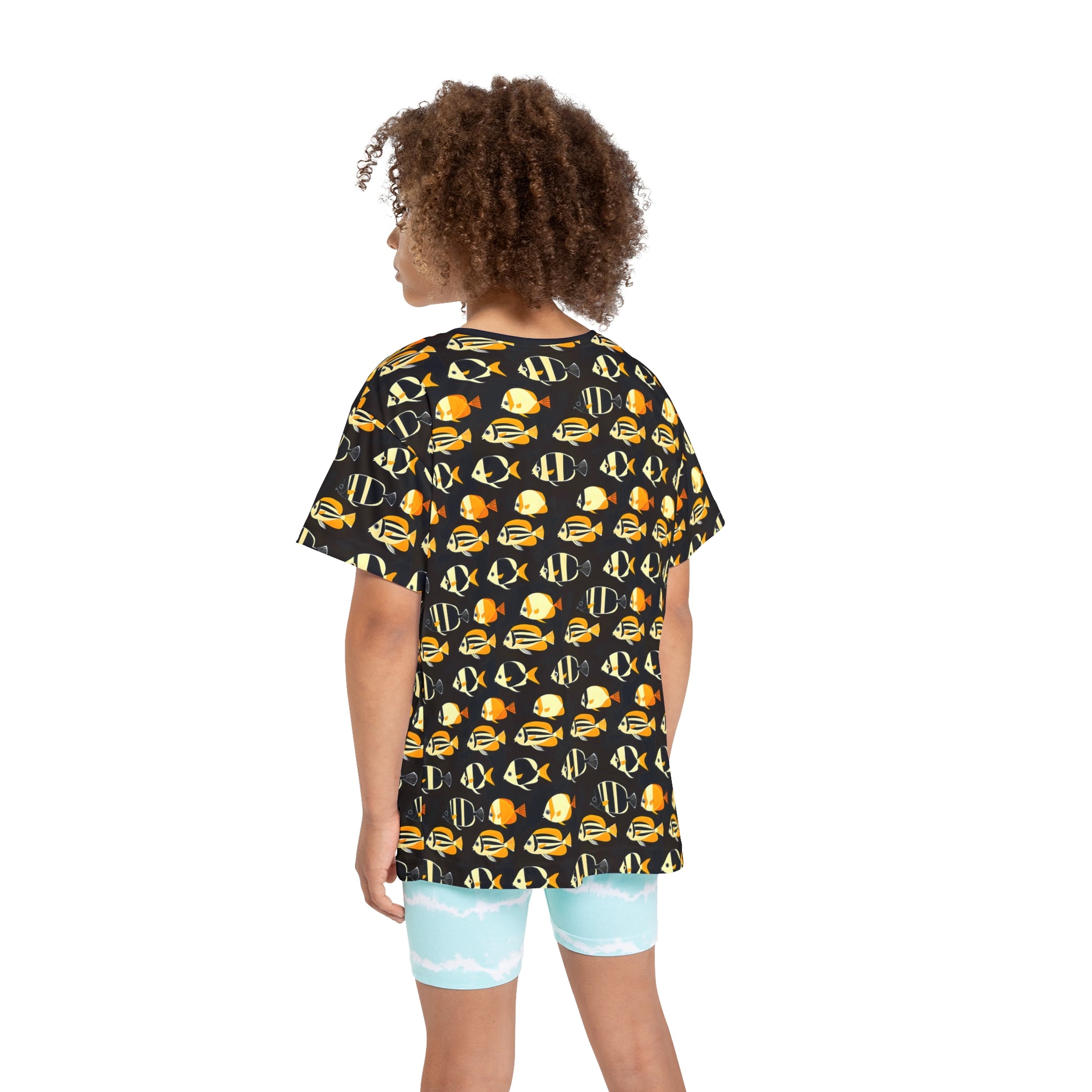 Zen Fish: Japanese Geometric Bannerfish Pattern Kids Sports Jersey (AOP)