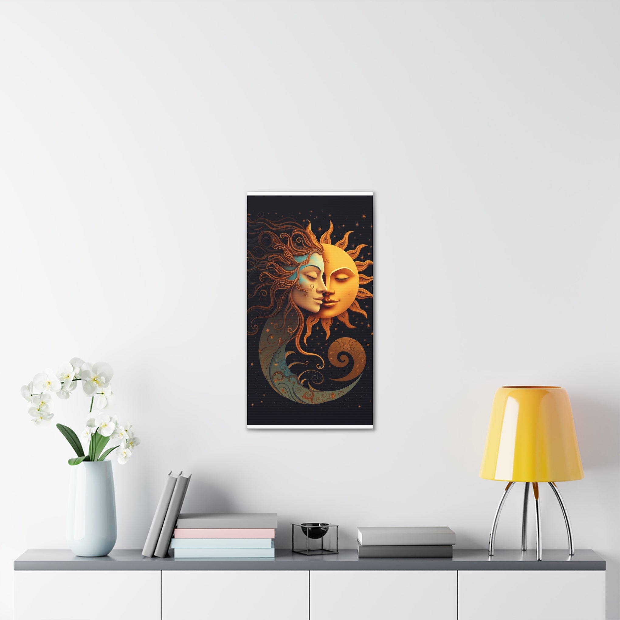 Celestial Harmony: Sun & Moon Canvas Print