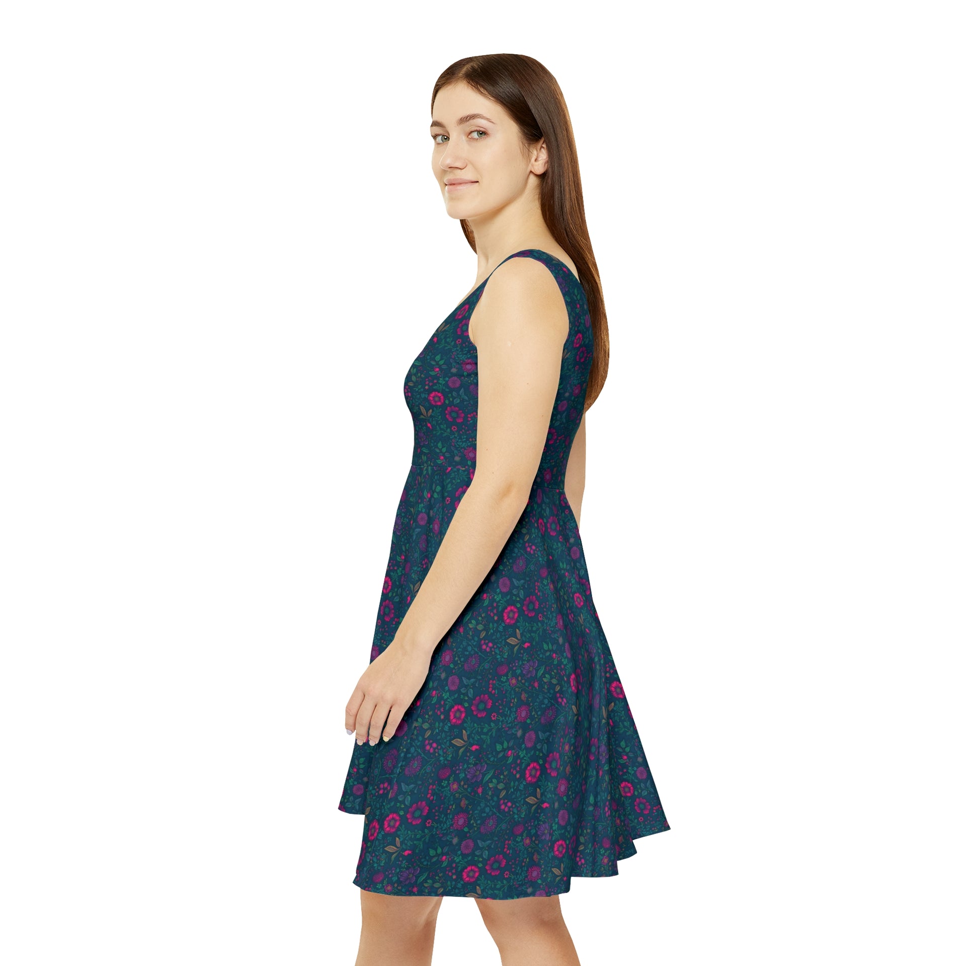 Enchanted Garden Women's Skater Dress: Botanical Harmony