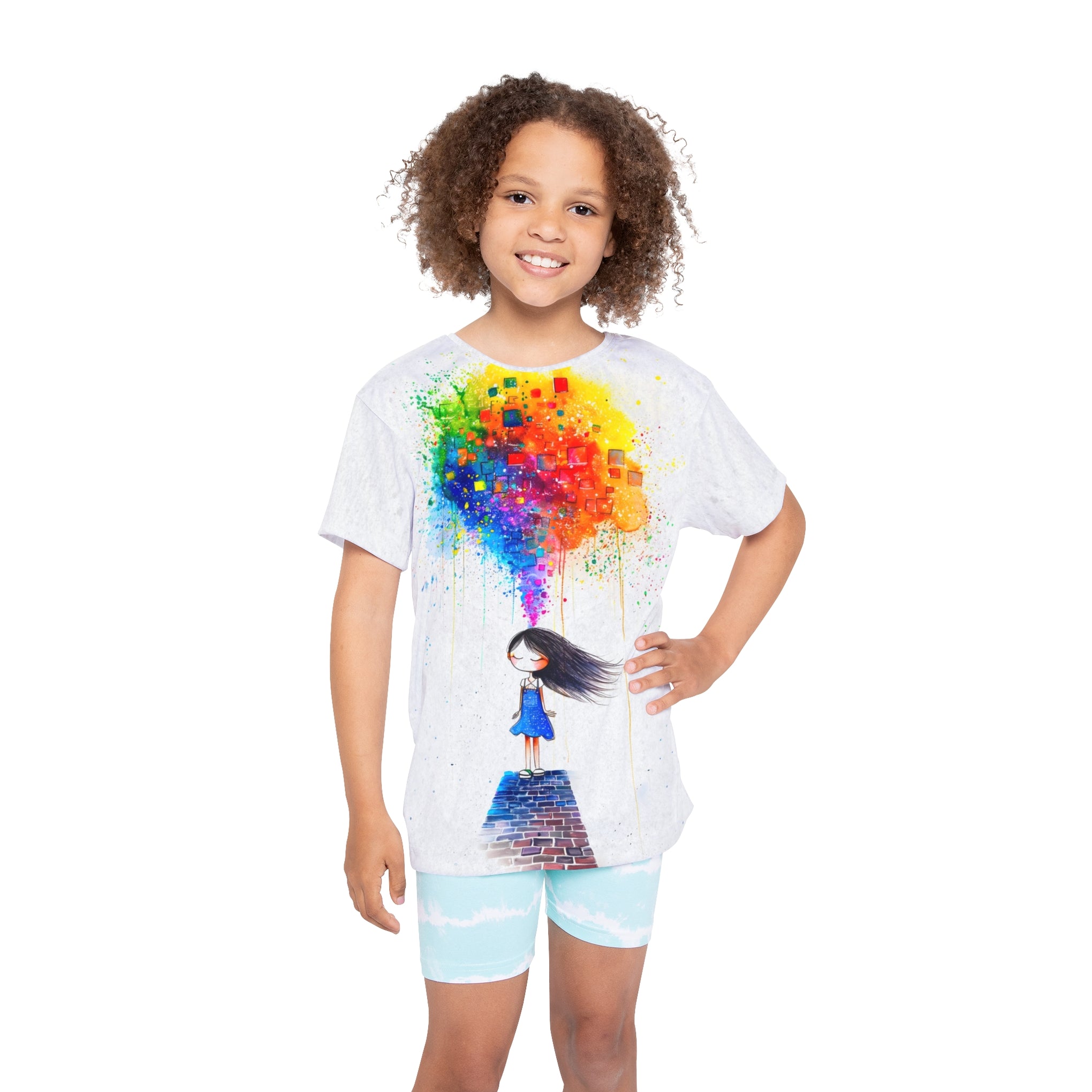 Dream Weaver: Whimsical Girl Illustration - Spark Your Creativity! Kids Sports Jersey (AOP)