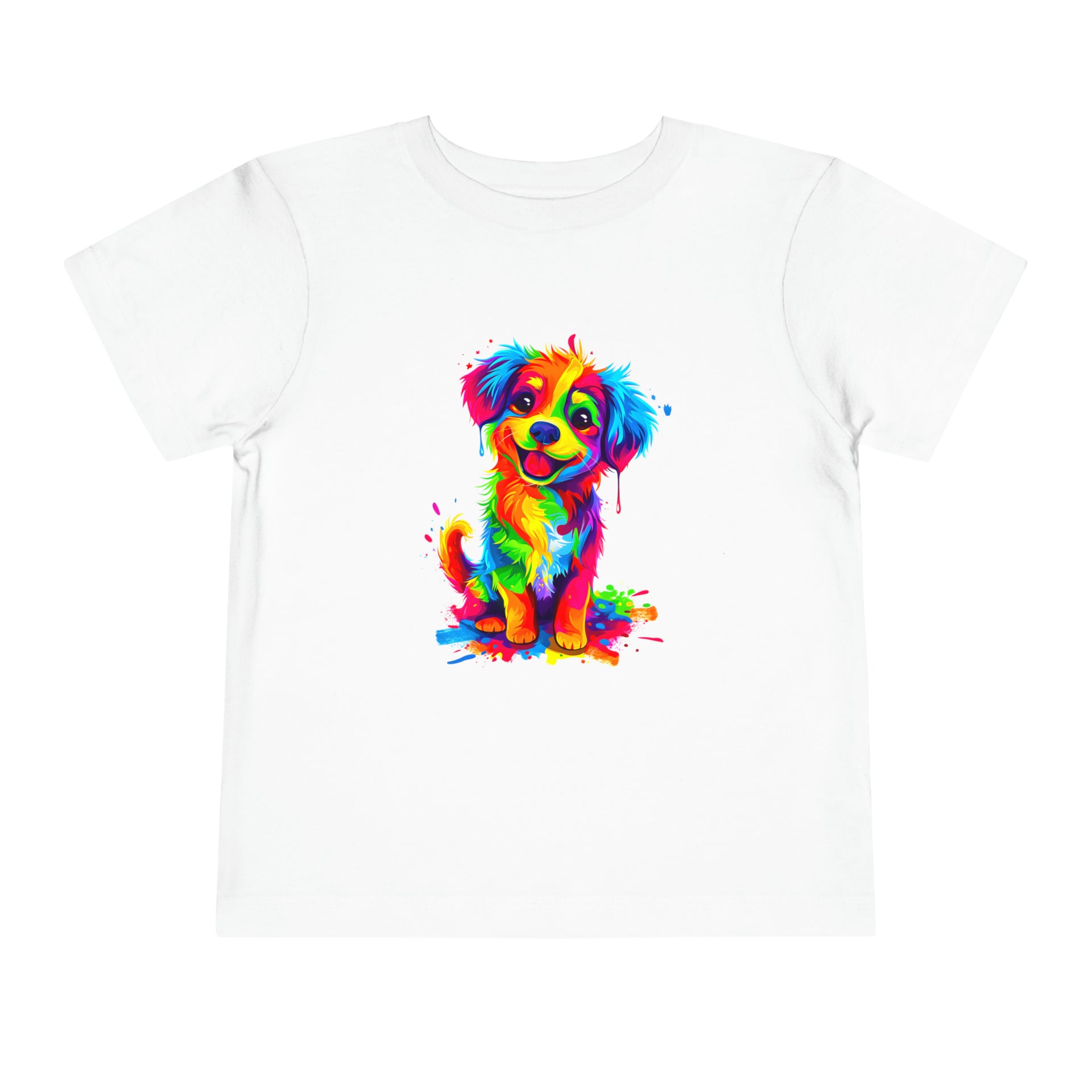 Rainbow Dreams: Disney-Inspired Happy Dog Cartoon | Toddler Short Sleeve Tee