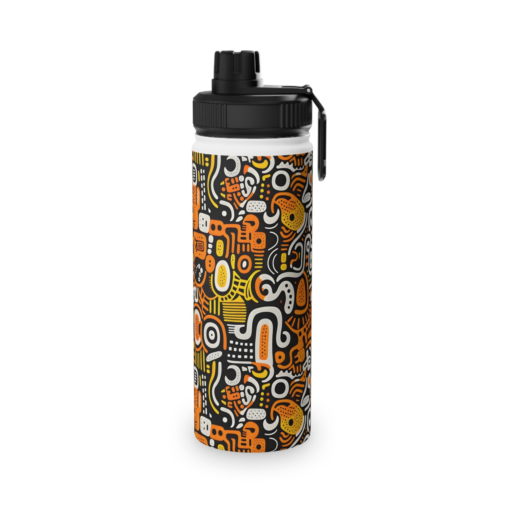 Psychedelic Fusion: Keith Haring Inspired Stainless Steel Water Bottle Sports Lid