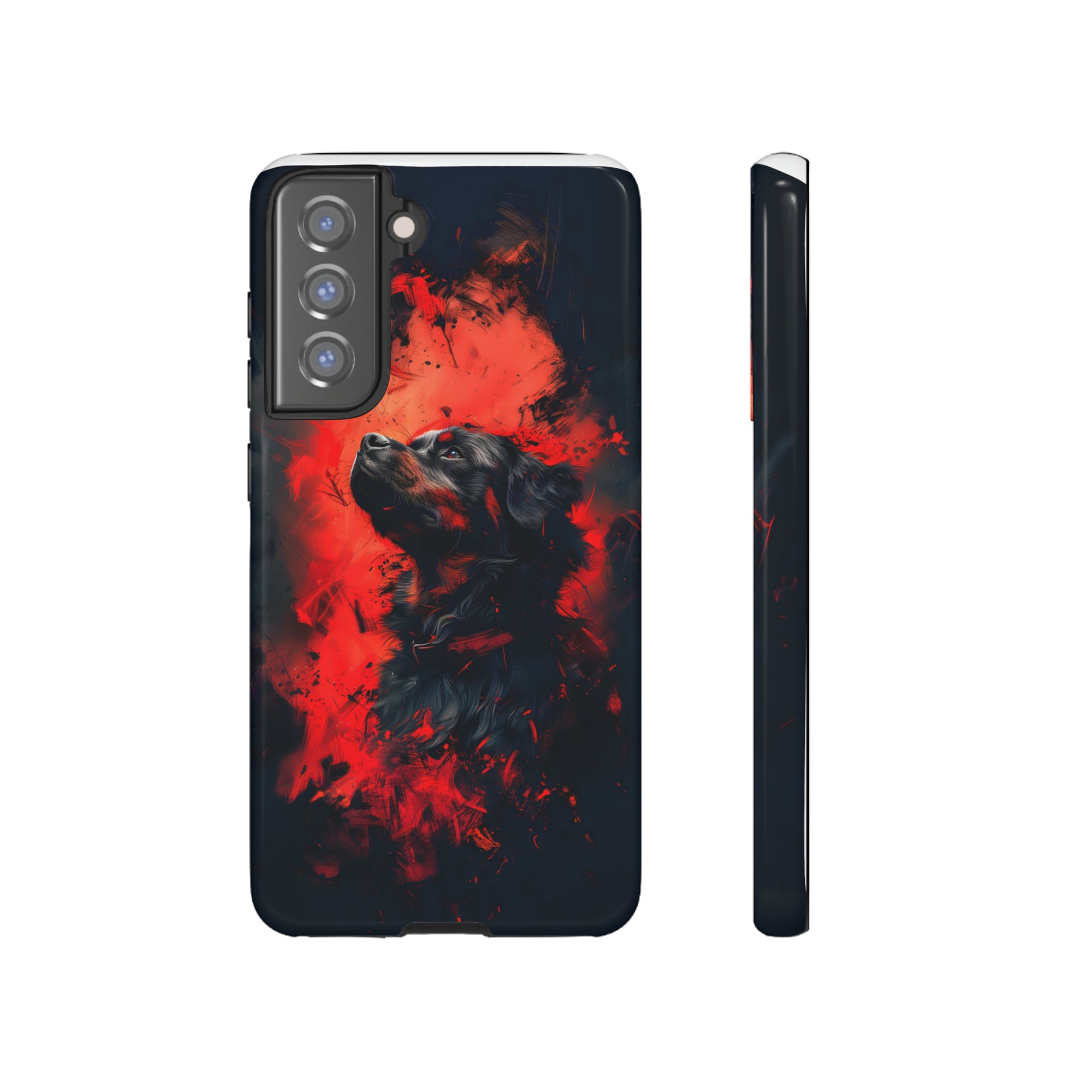 Unleash Your Device's Style with our Striking Black and Red Tough Phone Cases