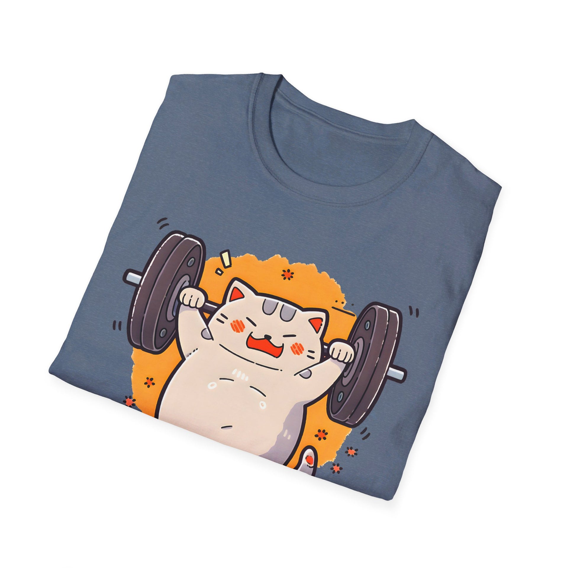 Purrfectly Strong: Weightlifting Cat Tee - Unleash Your Inner Meowcle Unisex Softstyle T-Shirt