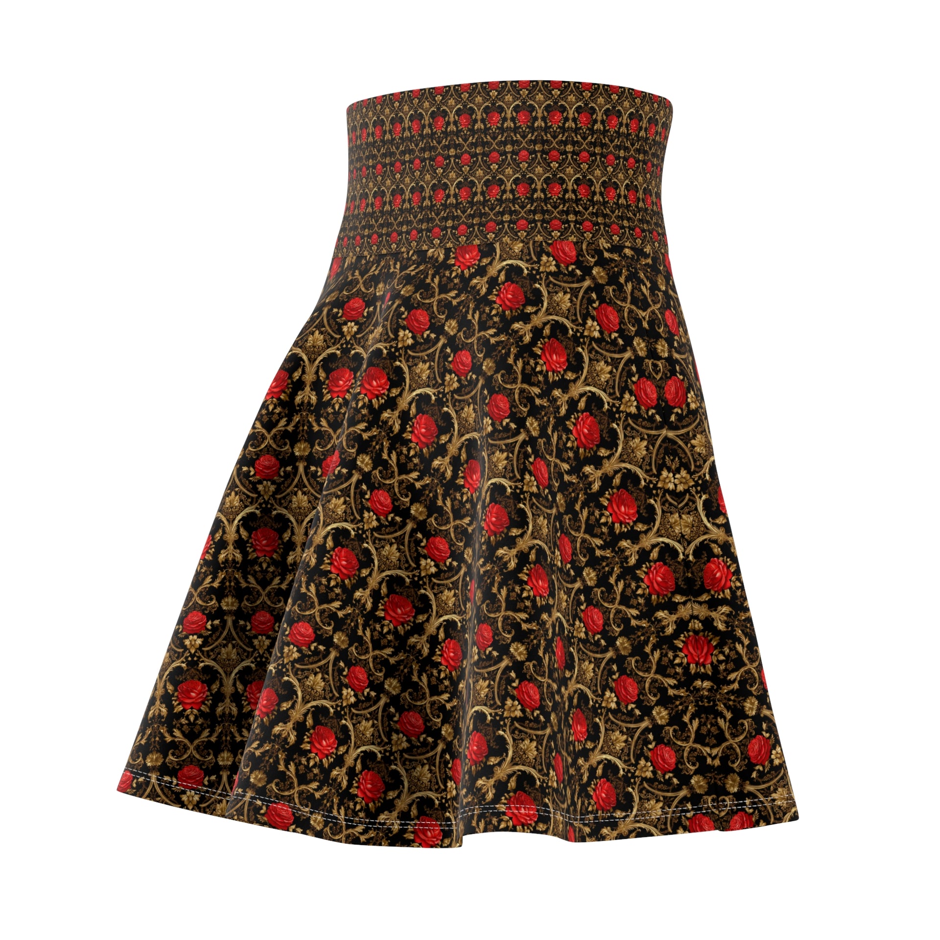 Twirl in Time: Where Vintage Elegance Meets Sparkly Romance | Women's Skater Skirt (AOP)