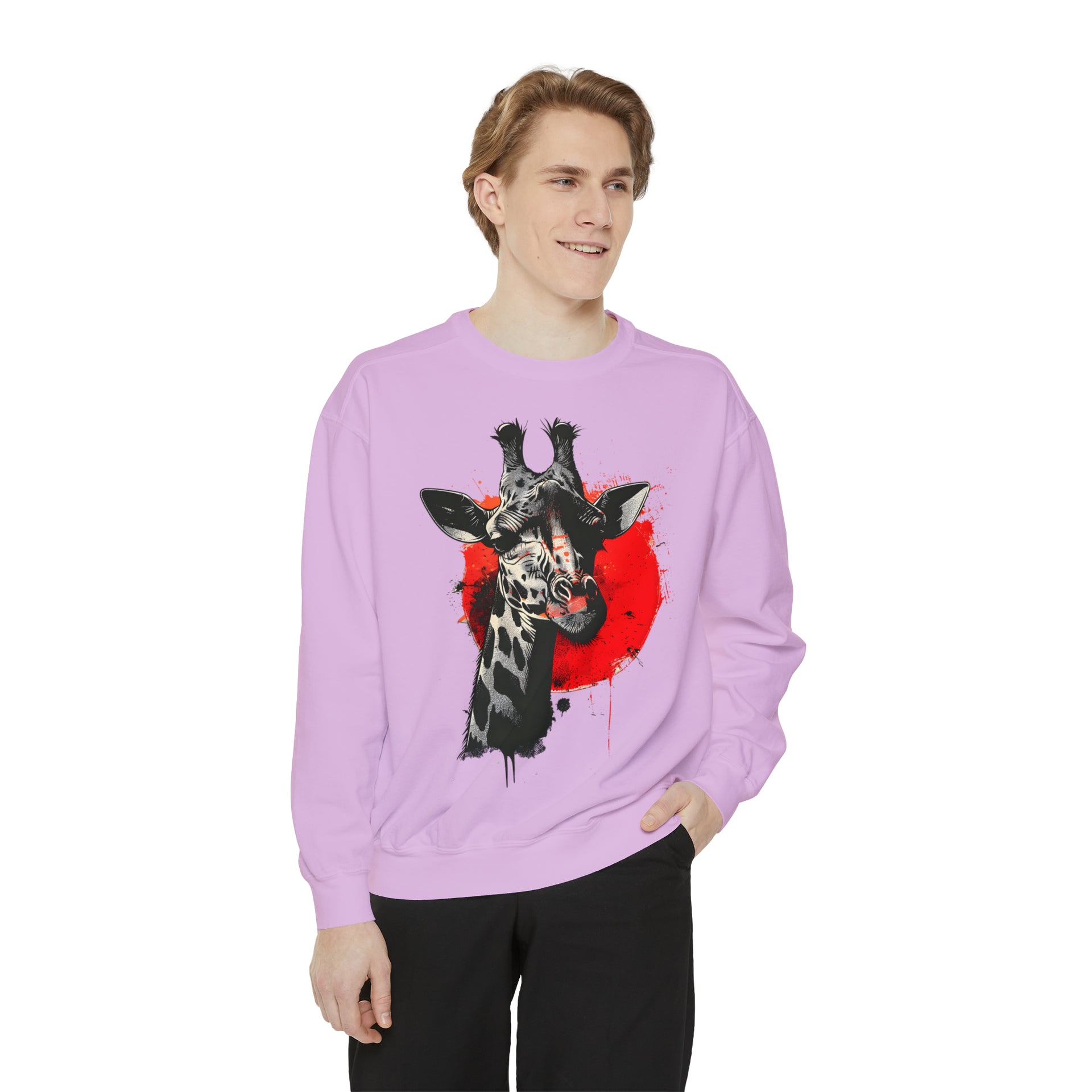 Sunshine Smiles: Embrace the Kawaii Charm of This Contoured Giraffe Sweatshirt