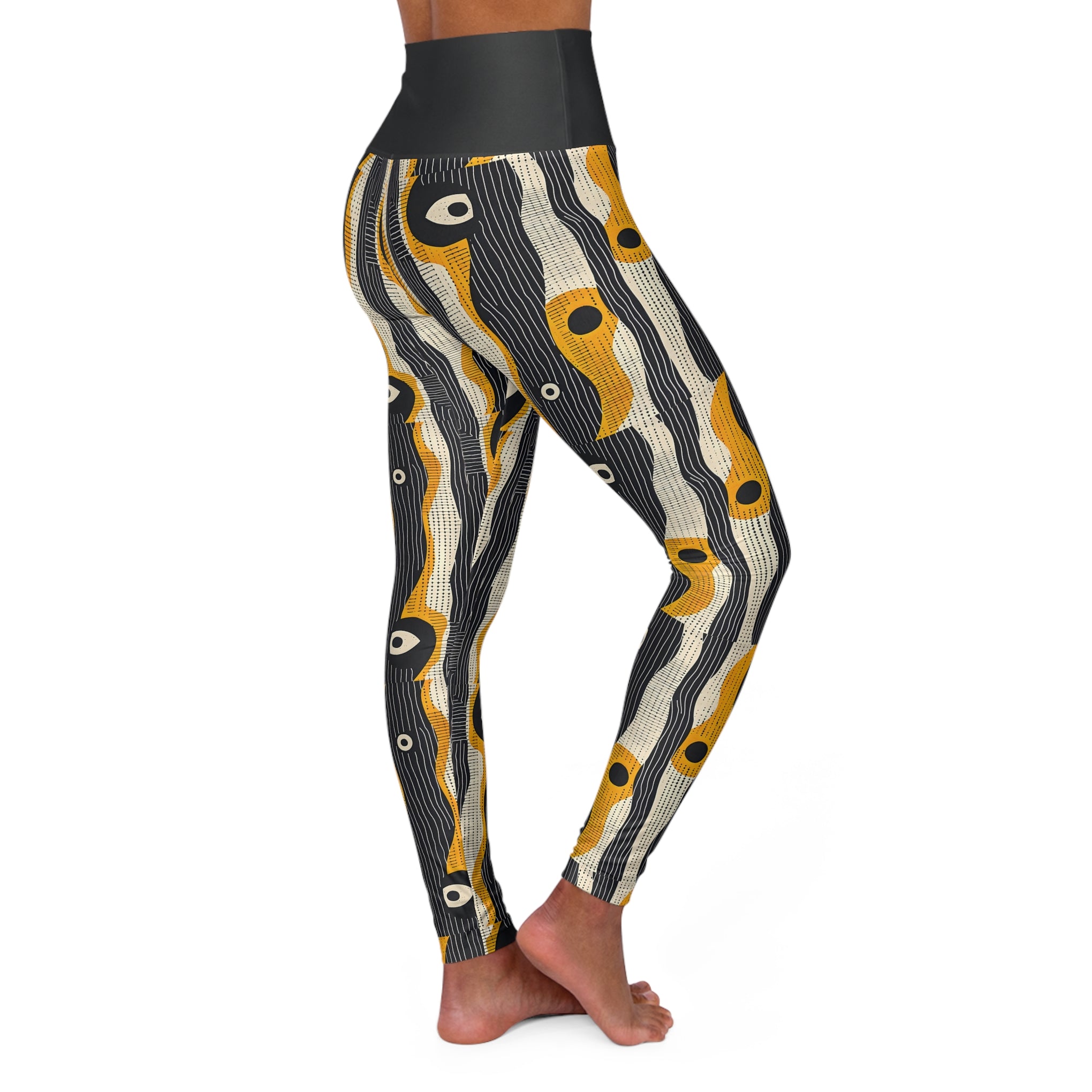 Unleash Your Inner Warrior: The Tribal Muse High-Waisted Yoga Leggings (AOP)