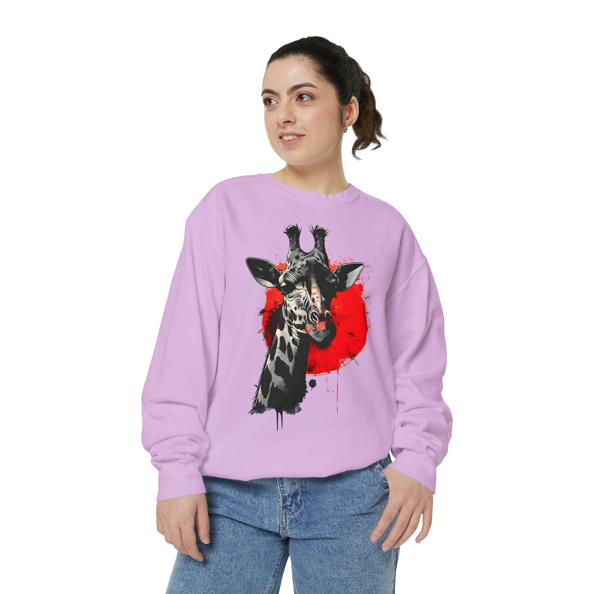 Sunshine Smiles: Embrace the Kawaii Charm of This Contoured Giraffe Sweatshirt