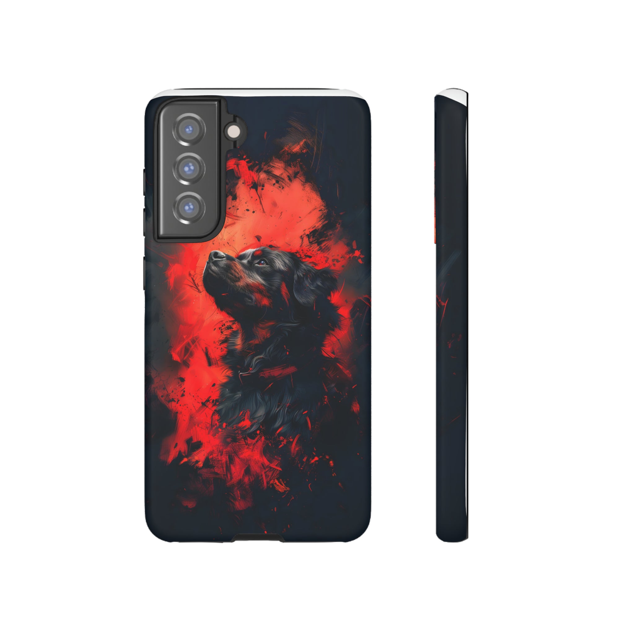 Unleash Your Device's Style with our Striking Black and Red Tough Phone Cases