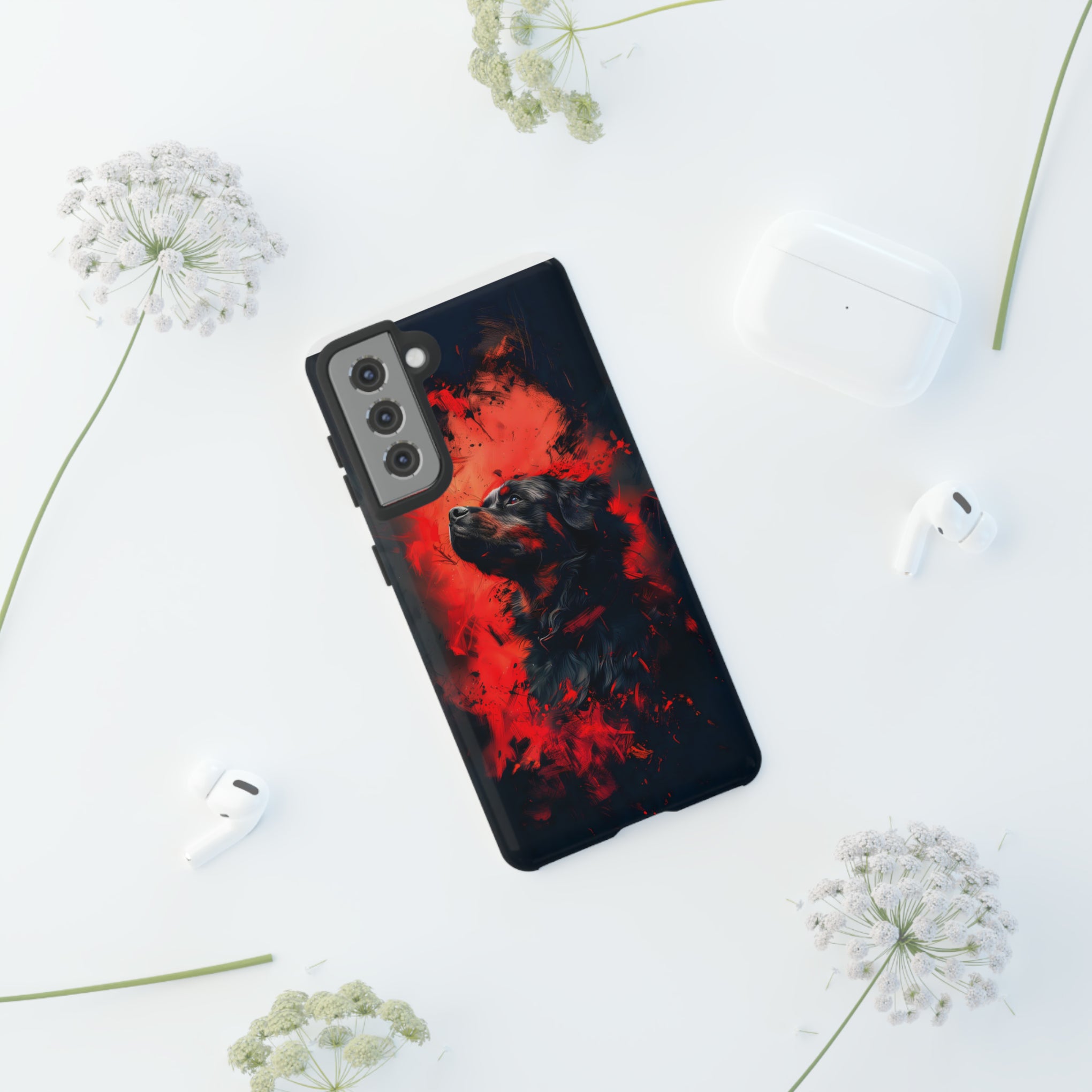 Unleash Your Device's Style with our Striking Black and Red Tough Phone Cases