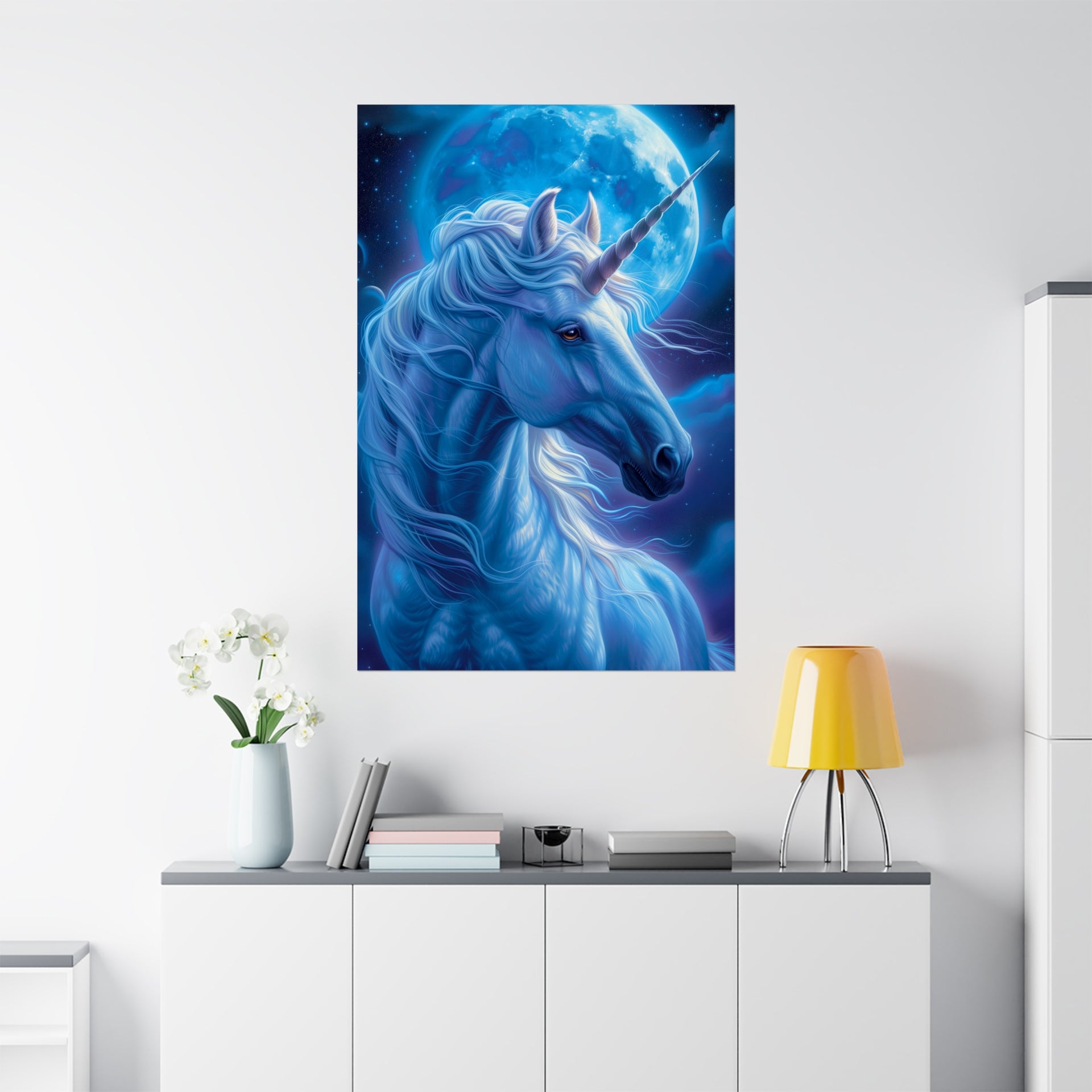 Supernatural Unicorn: Mystical Moonlight Matte Vertical Poster