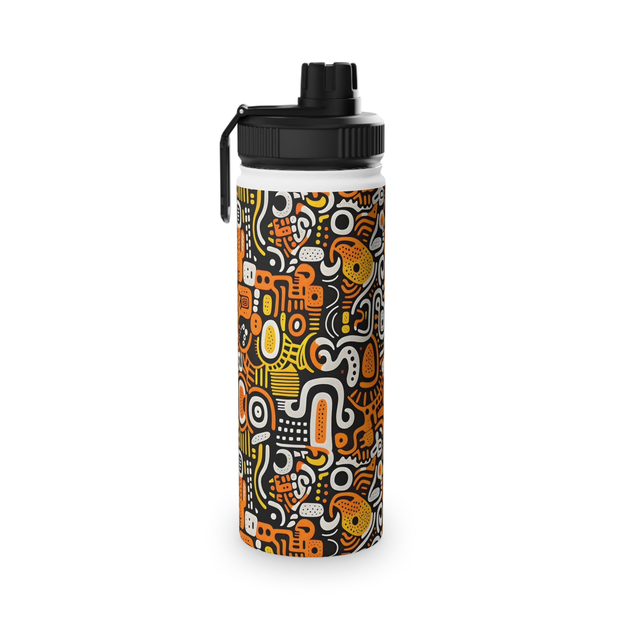 Psychedelic Fusion: Keith Haring Inspired Stainless Steel Water Bottle Sports Lid