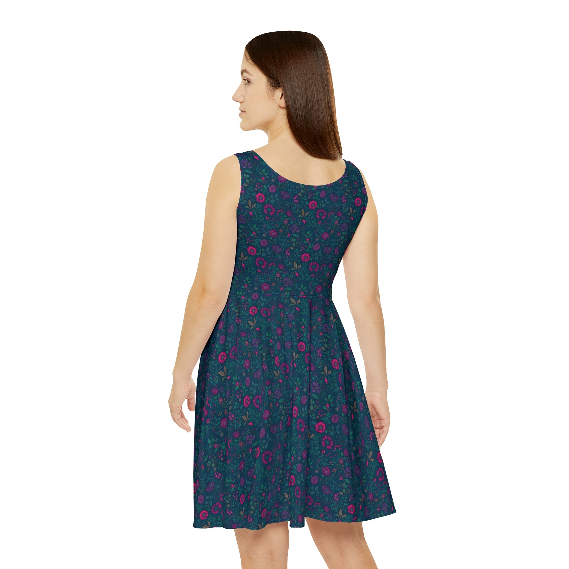 Enchanted Garden Women's Skater Dress: Botanical Harmony