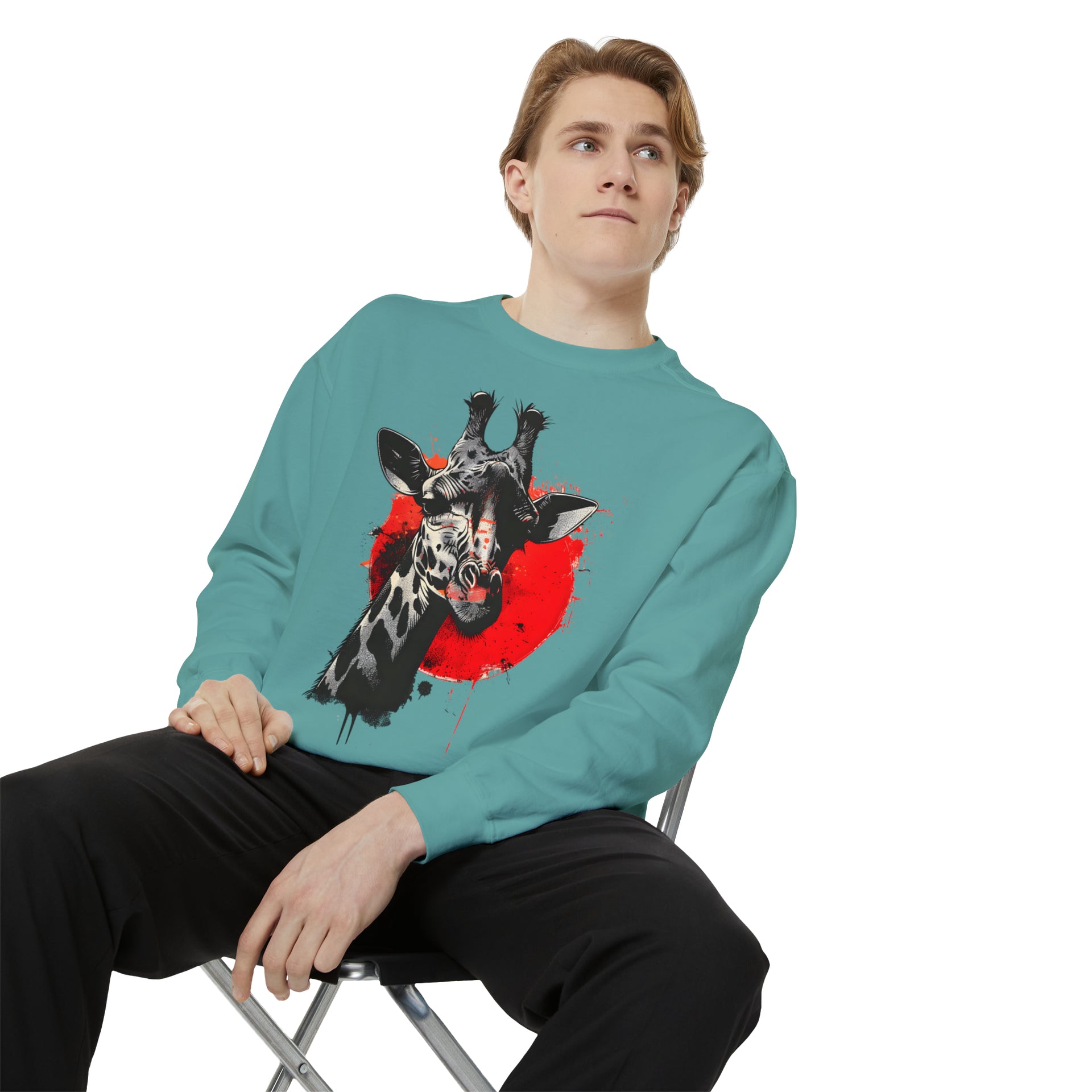 Sunshine Smiles: Embrace the Kawaii Charm of This Contoured Giraffe Sweatshirt