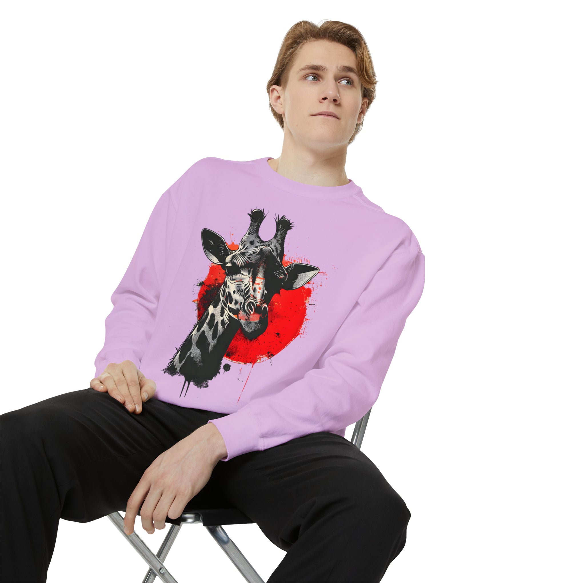 Sunshine Smiles: Embrace the Kawaii Charm of This Contoured Giraffe Sweatshirt