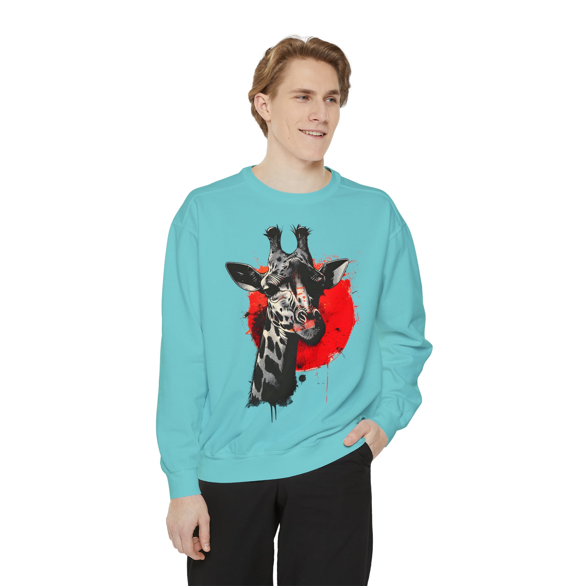 Sunshine Smiles: Embrace the Kawaii Charm of This Contoured Giraffe Sweatshirt