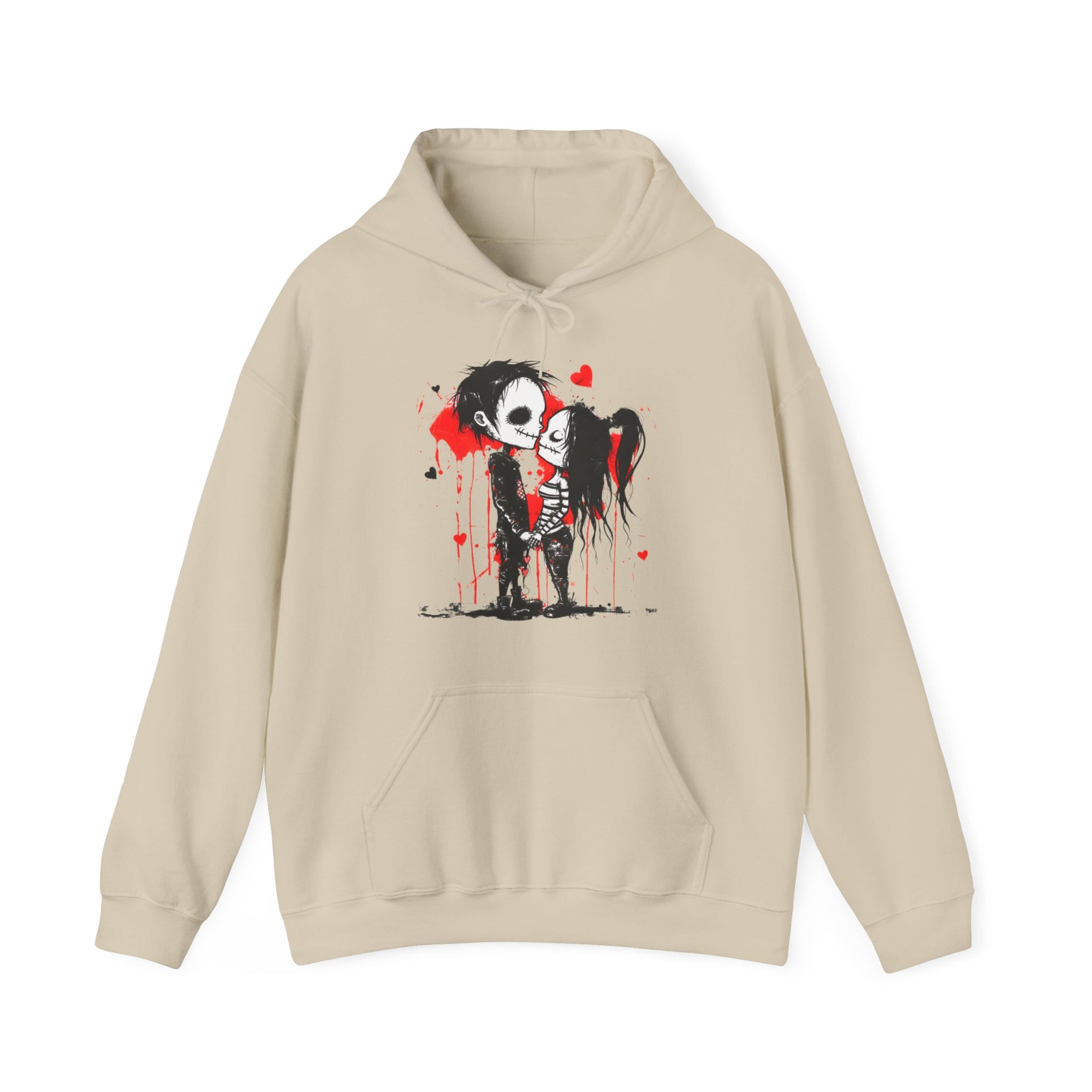 Unleash Your Inner Rebel: Love Bites Back in This Punk Valentine's Hoodie | Unisex Heavy Blend™ Hooded Sweatshirt