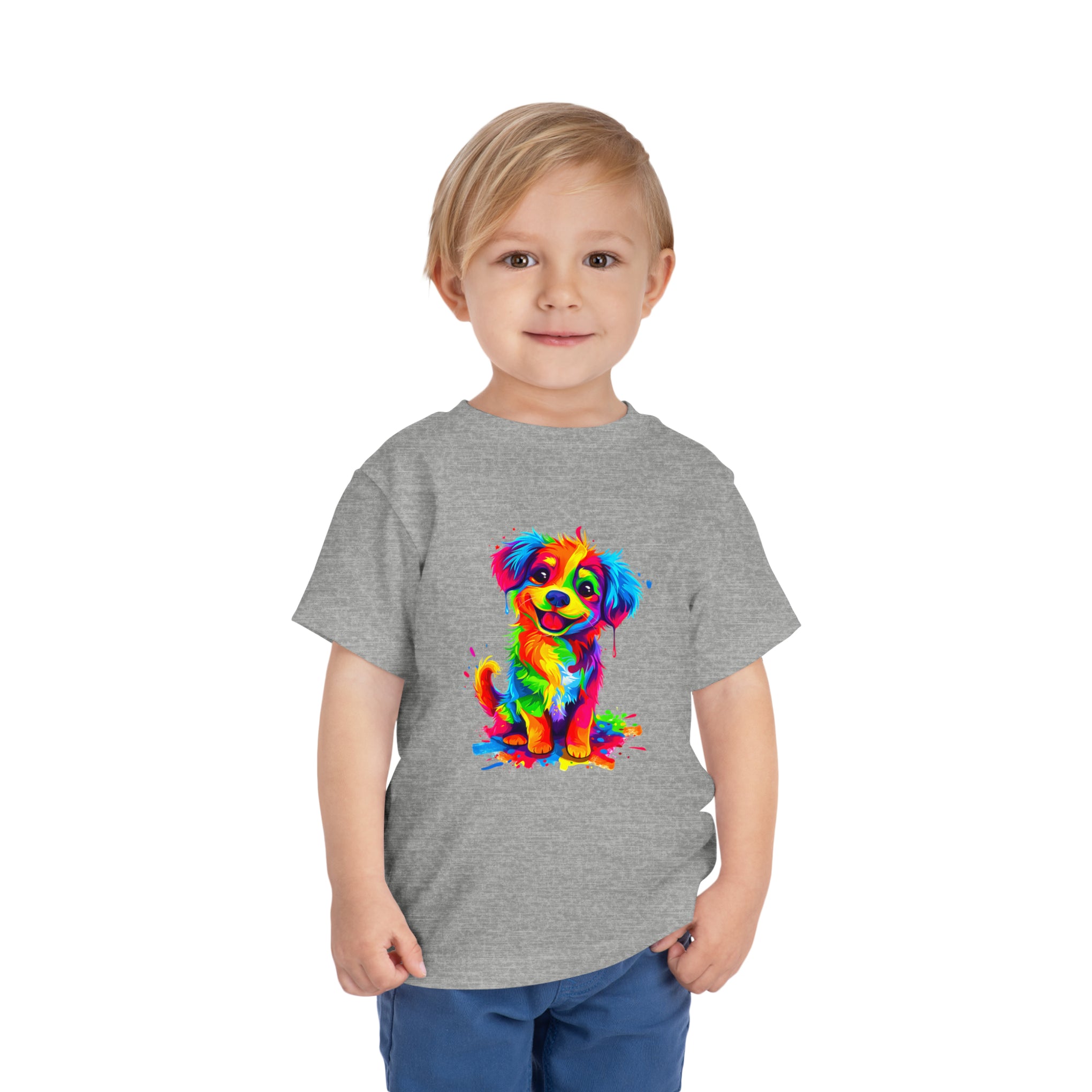 Rainbow Dreams: Disney-Inspired Happy Dog Cartoon | Toddler Short Sleeve Tee