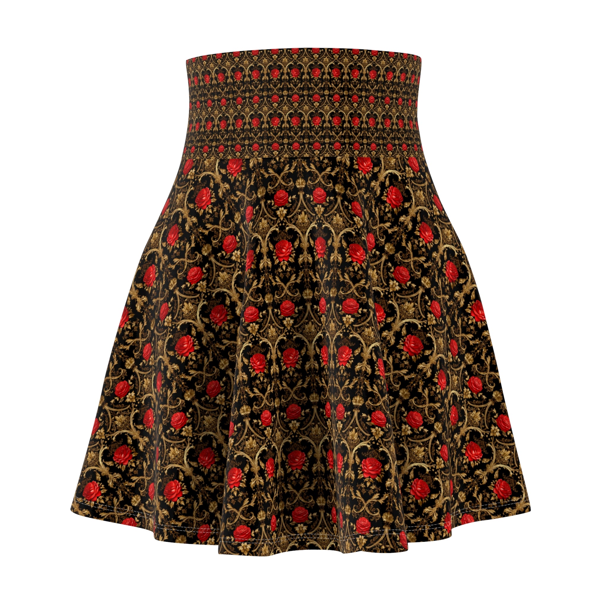 Twirl in Time: Where Vintage Elegance Meets Sparkly Romance | Women's Skater Skirt (AOP)