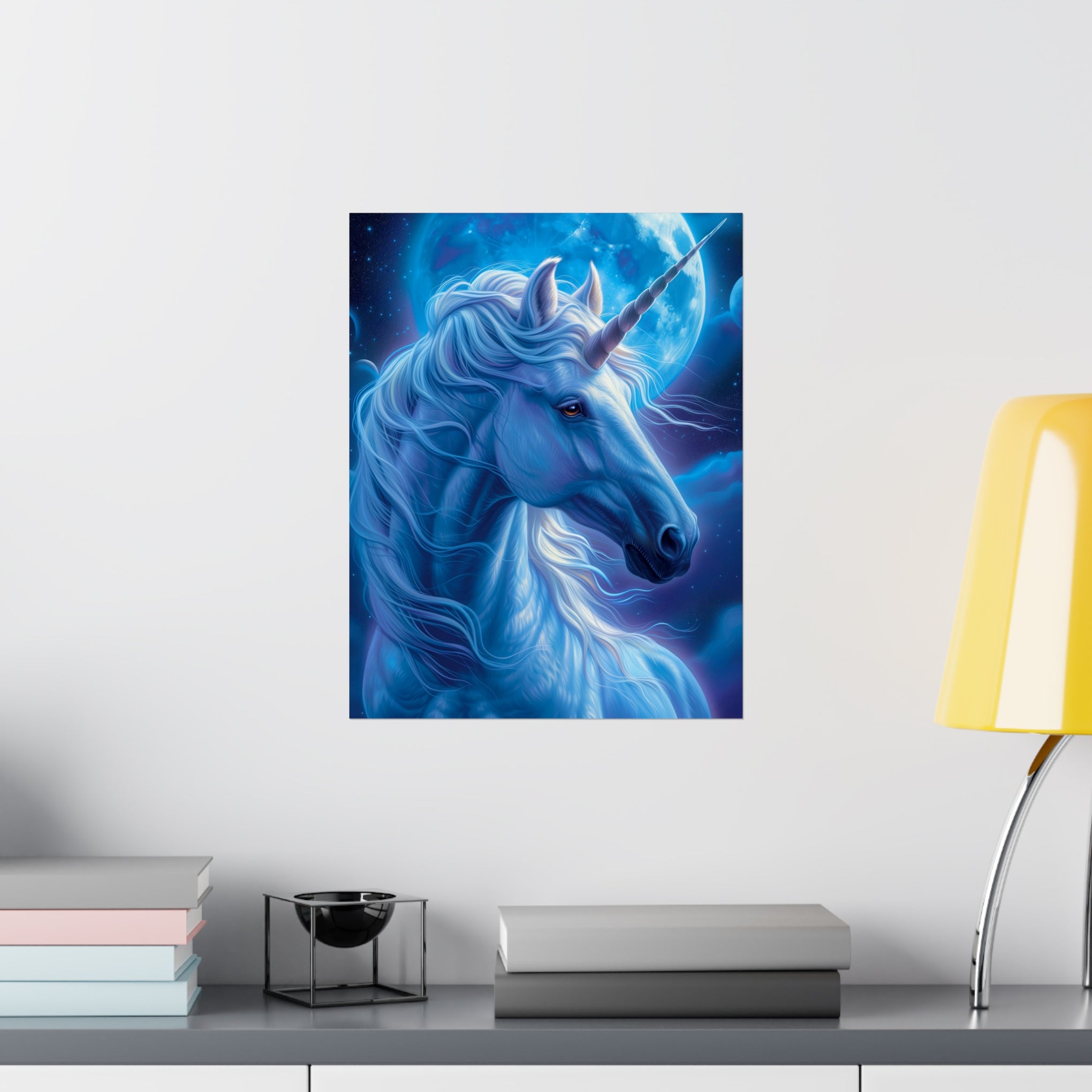 Supernatural Unicorn: Mystical Moonlight Matte Vertical Poster