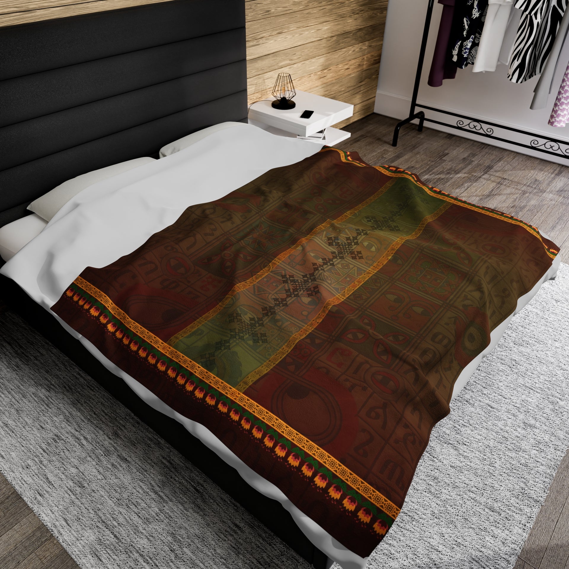 Ethiopian Diamond Symphony: Velveteen Plush Blanket