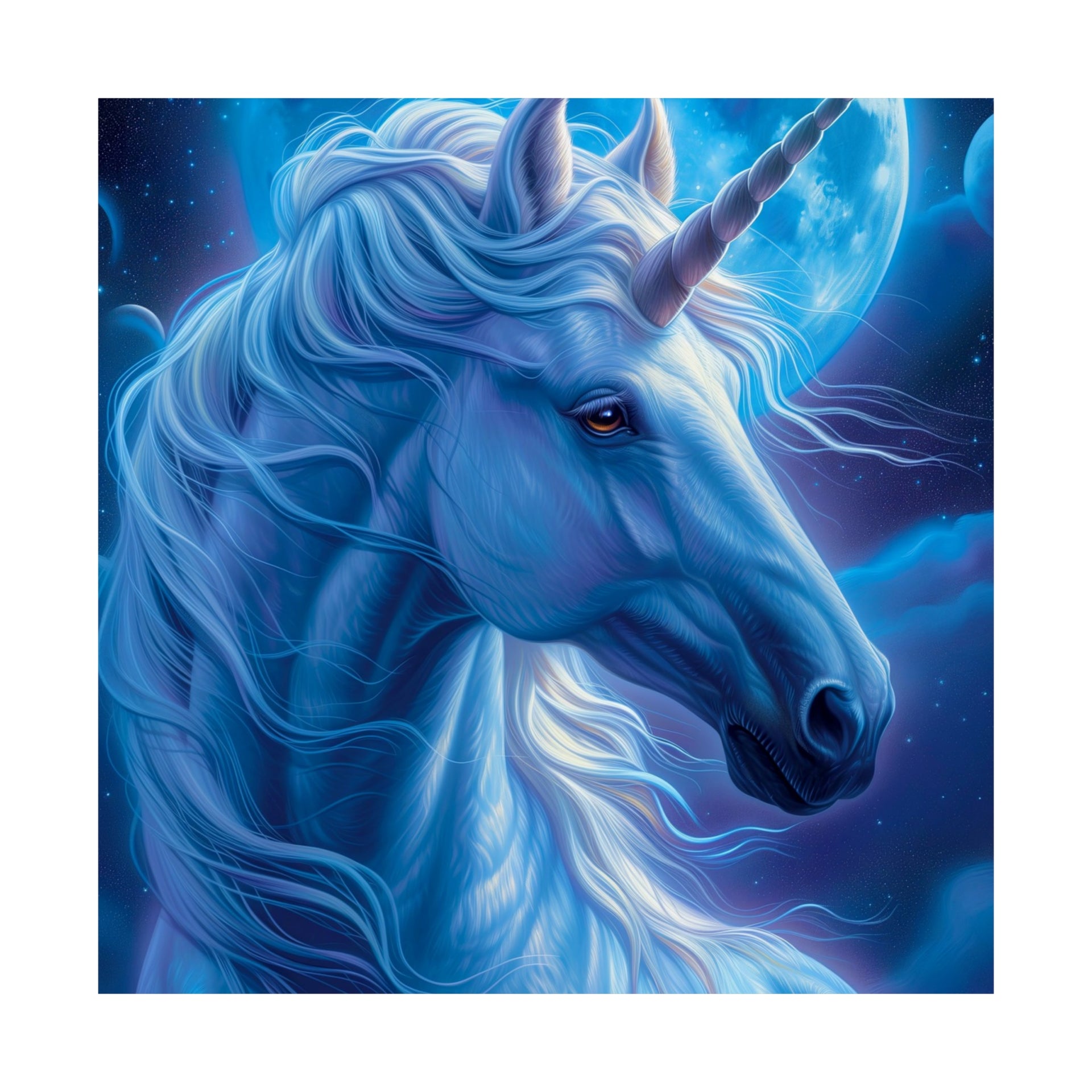 Supernatural Unicorn: Mystical Moonlight Matte Vertical Poster