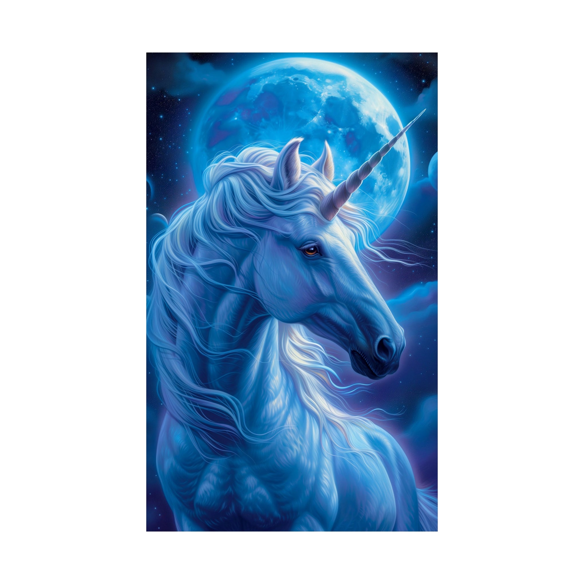 Supernatural Unicorn: Mystical Moonlight Matte Vertical Poster