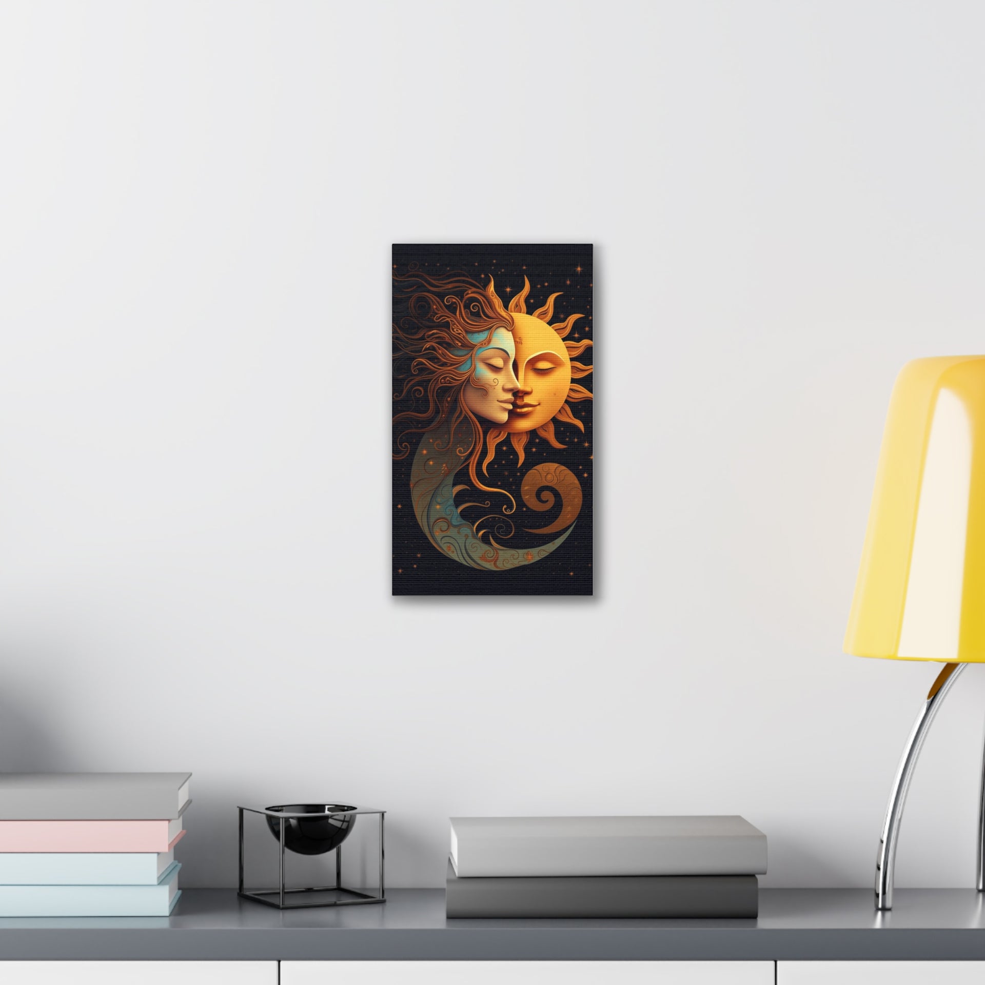 Celestial Harmony: Sun & Moon Canvas Print