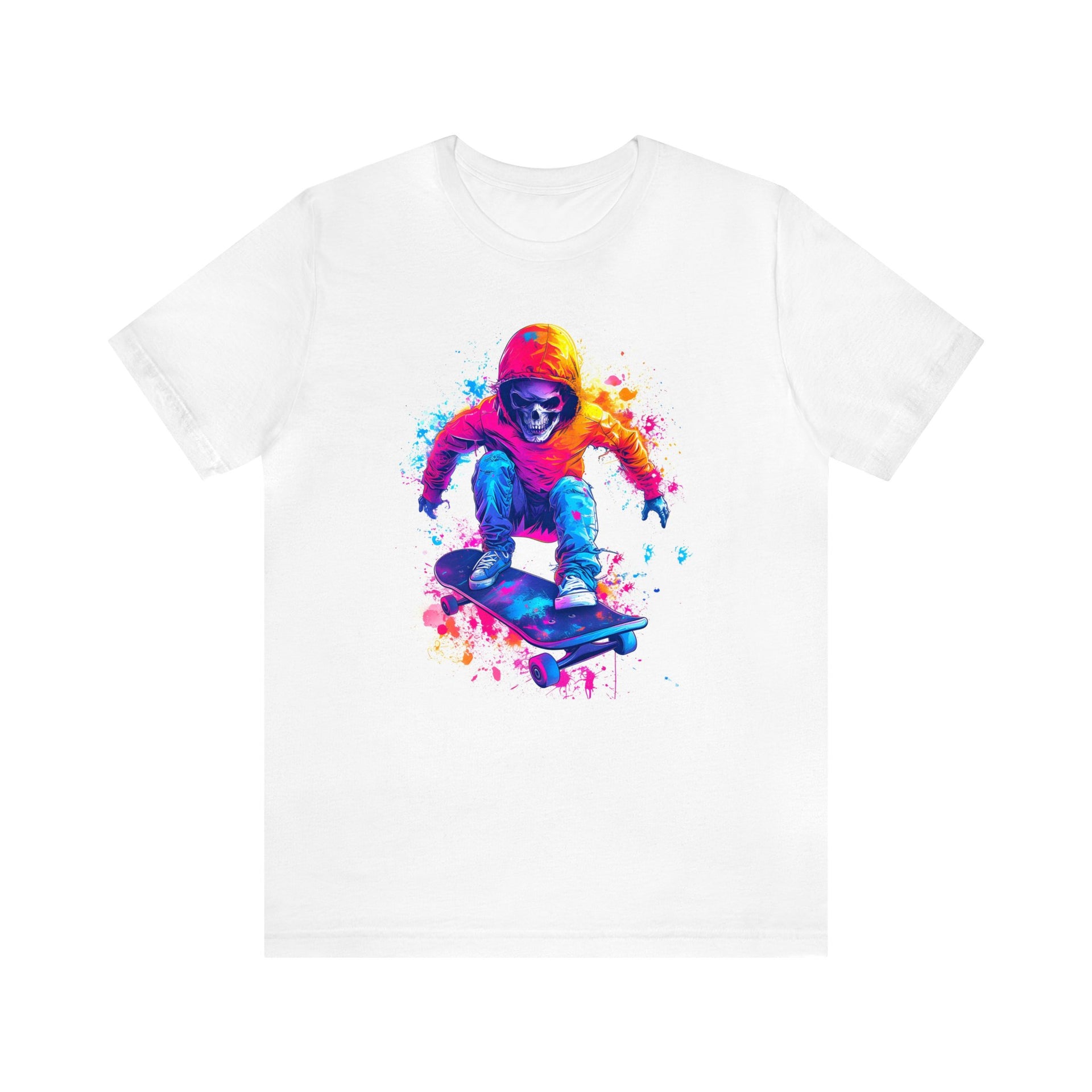 Paint the Town (and the Grind): Unleash Your Creativity with This Colorful Skateboarder Unisex Jersey Short Sleeve Tee