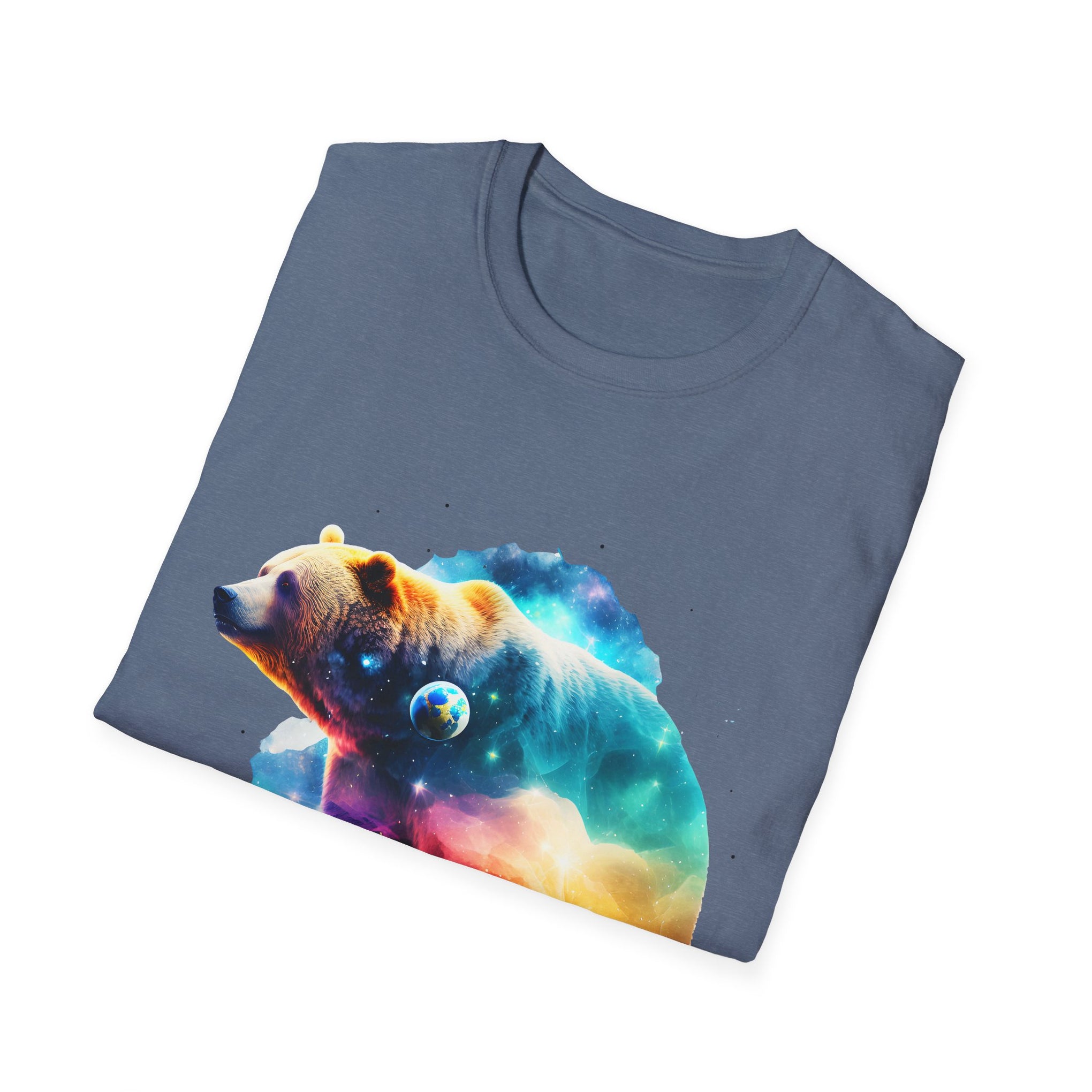 Majestic Bear T-Shirt with Surreal Cosmic Landscape 🌌🐻