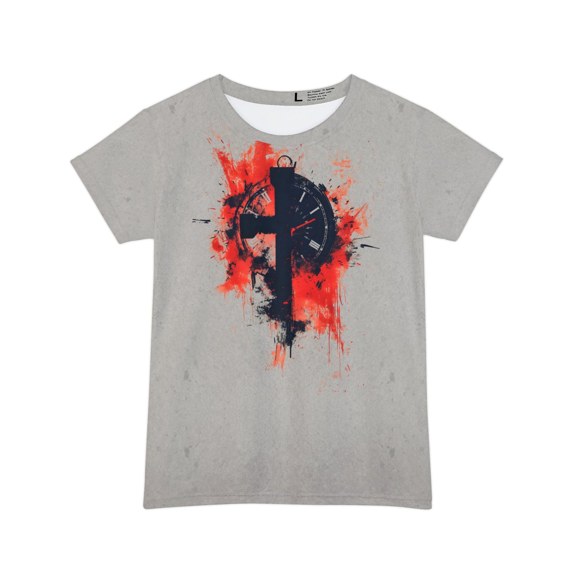 Crimson Cross - Bold Faith Tee Women's Short Sleeve Shirt (AOP)