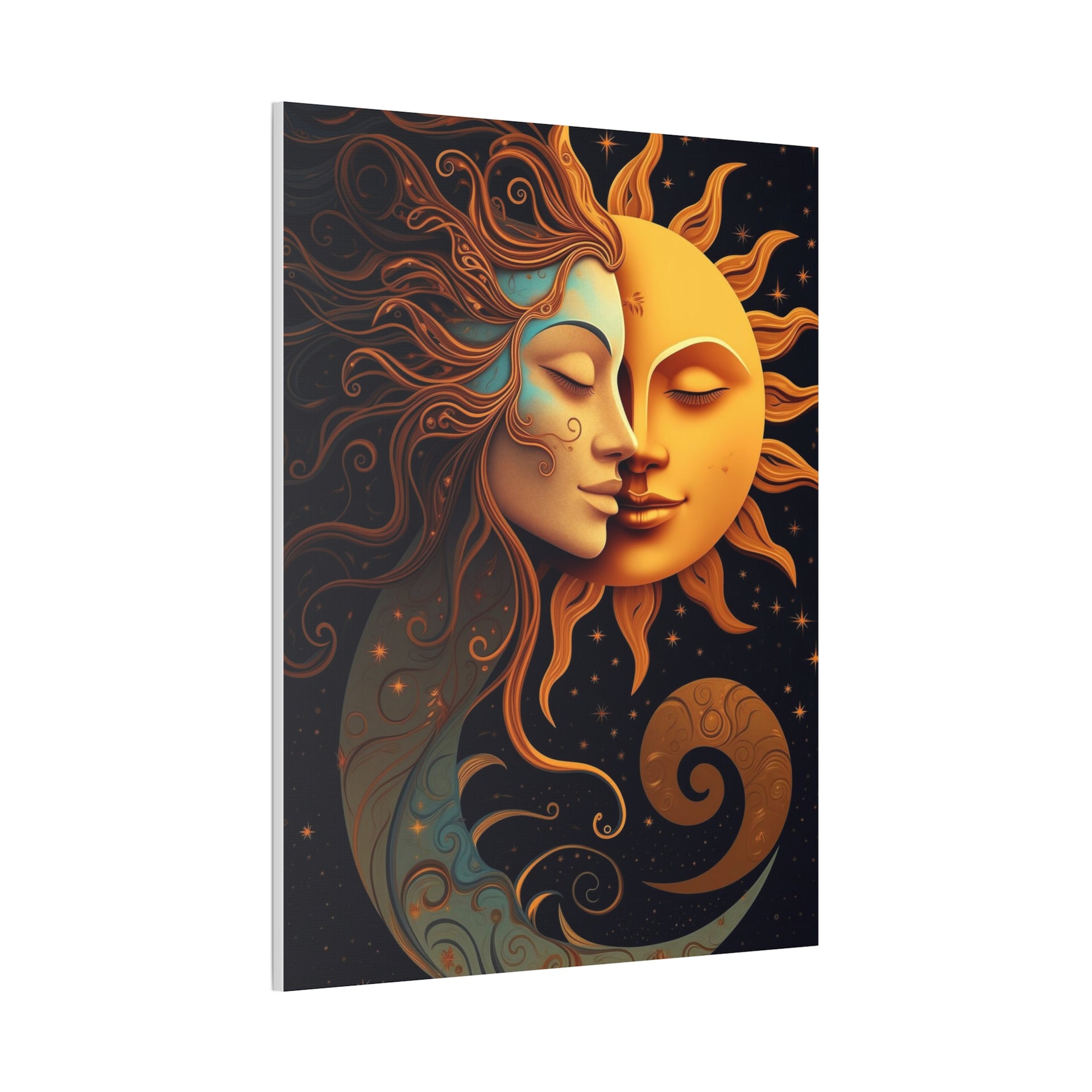 Celestial Harmony: Sun & Moon Canvas Print