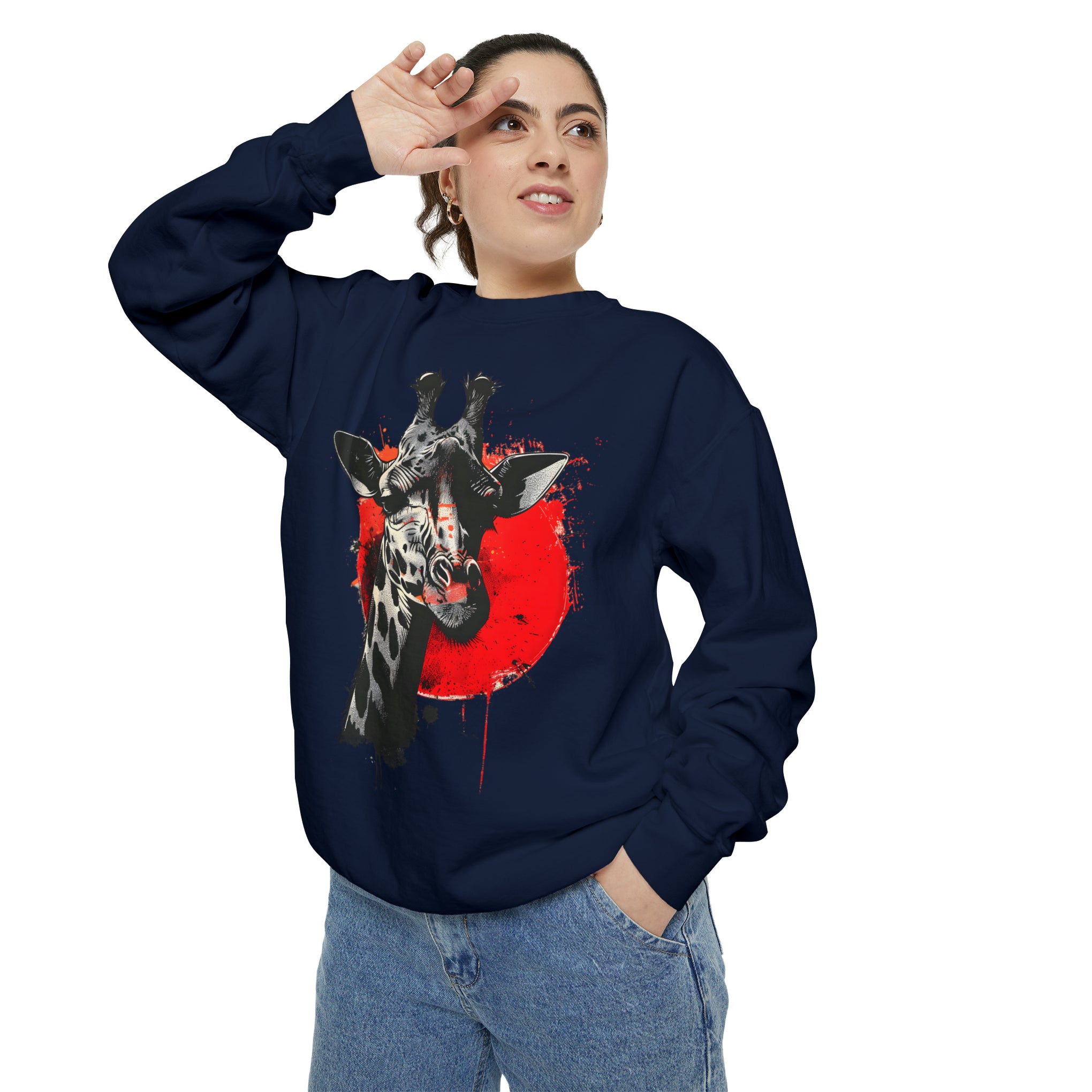 Sunshine Smiles: Embrace the Kawaii Charm of This Contoured Giraffe Sweatshirt