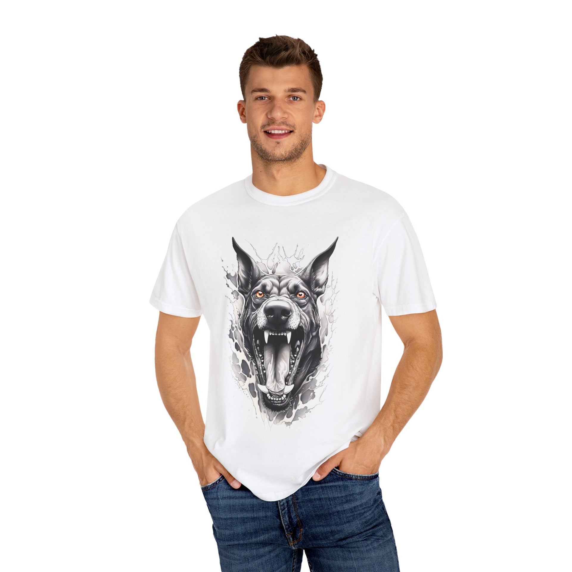 Fierce Canine T-Shirt Design – Bold Dog Artwork for Apparel | Infinite Visibility