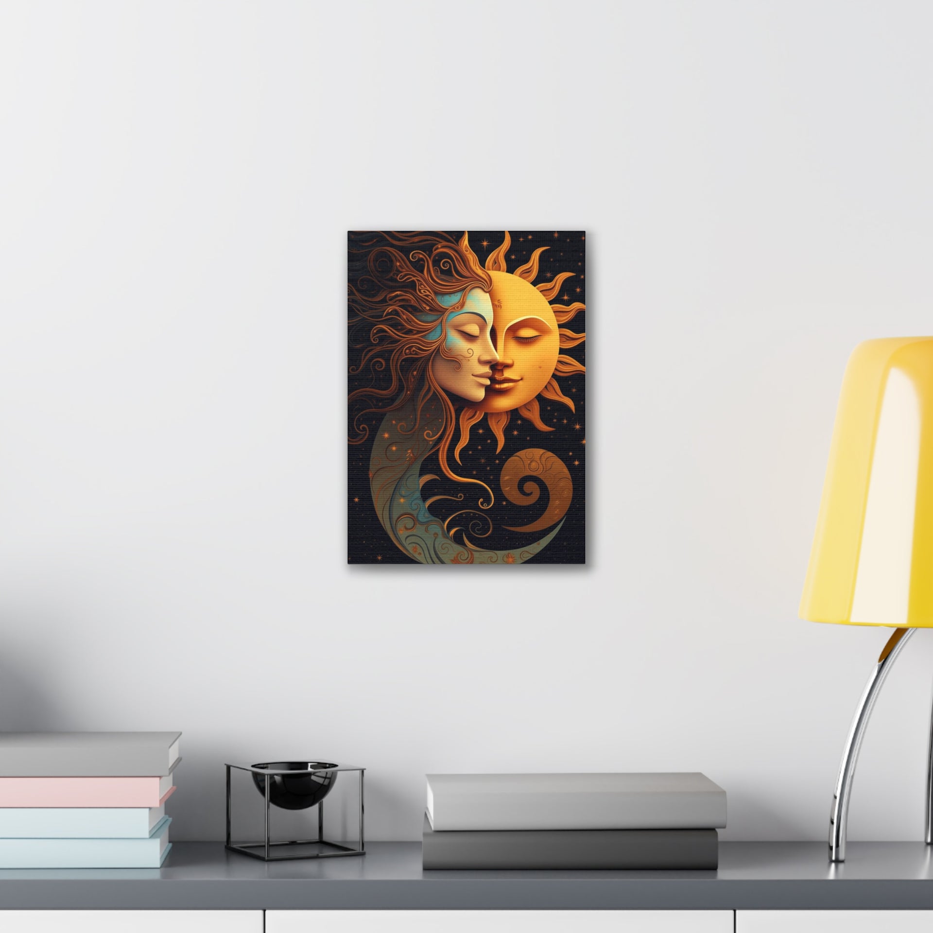 Celestial Harmony: Sun & Moon Canvas Print