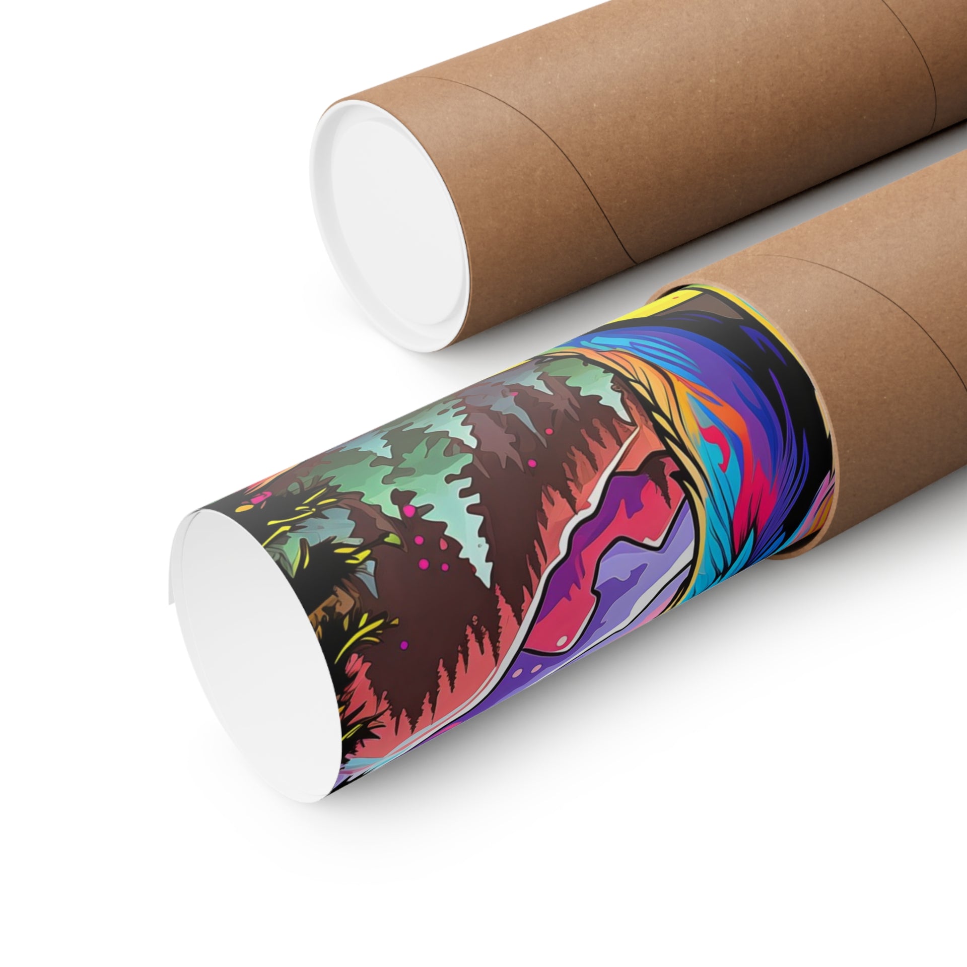 Embrace the Wild: Vintage Wolf Psychedelia Matte Posters